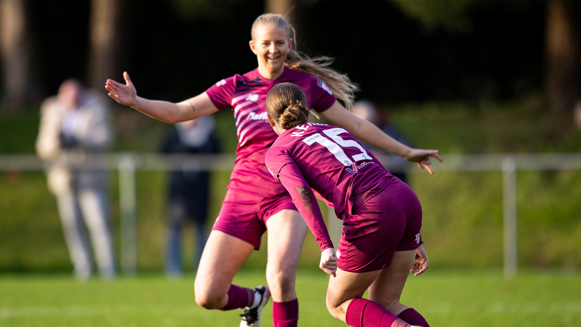 Molly Kehoe celebrates scoring for Cardiff City Women