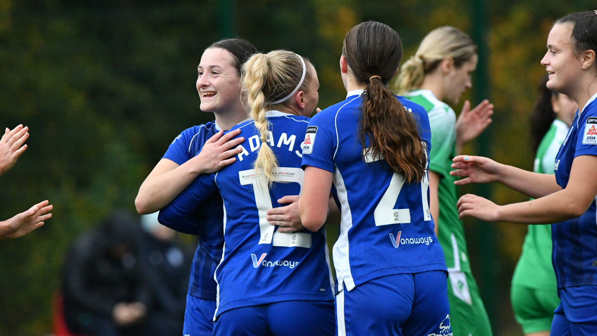 Rhianne Oakley of Cardiff City Women FC celebrates scoring the