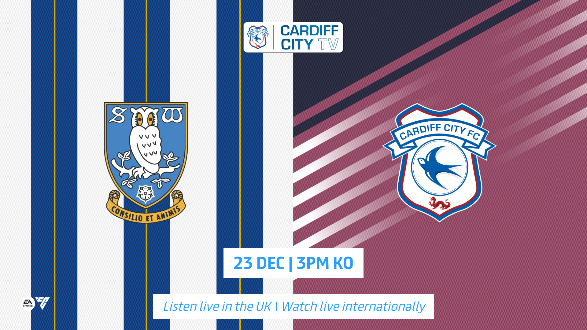 Sheff Weds - Cardiff City TV graphic