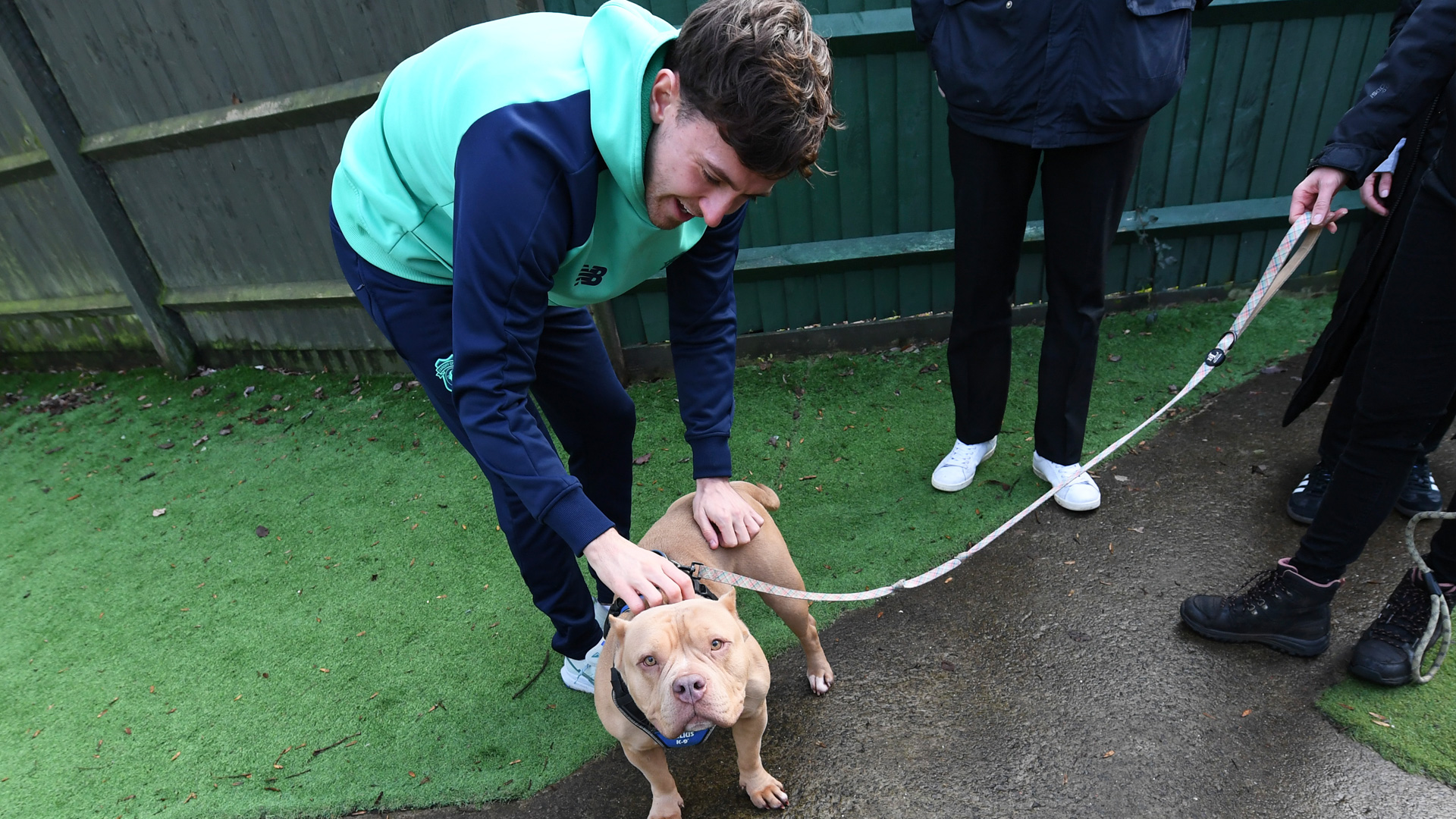 Wints meet one of the amazing dogs at Cardiff Dogs Home...