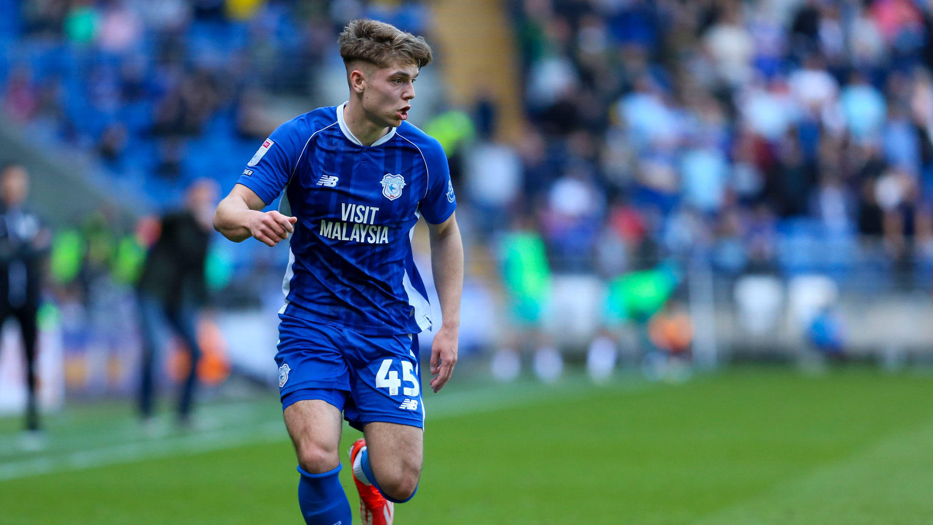 Cian Ashford in action for Cardiff City
