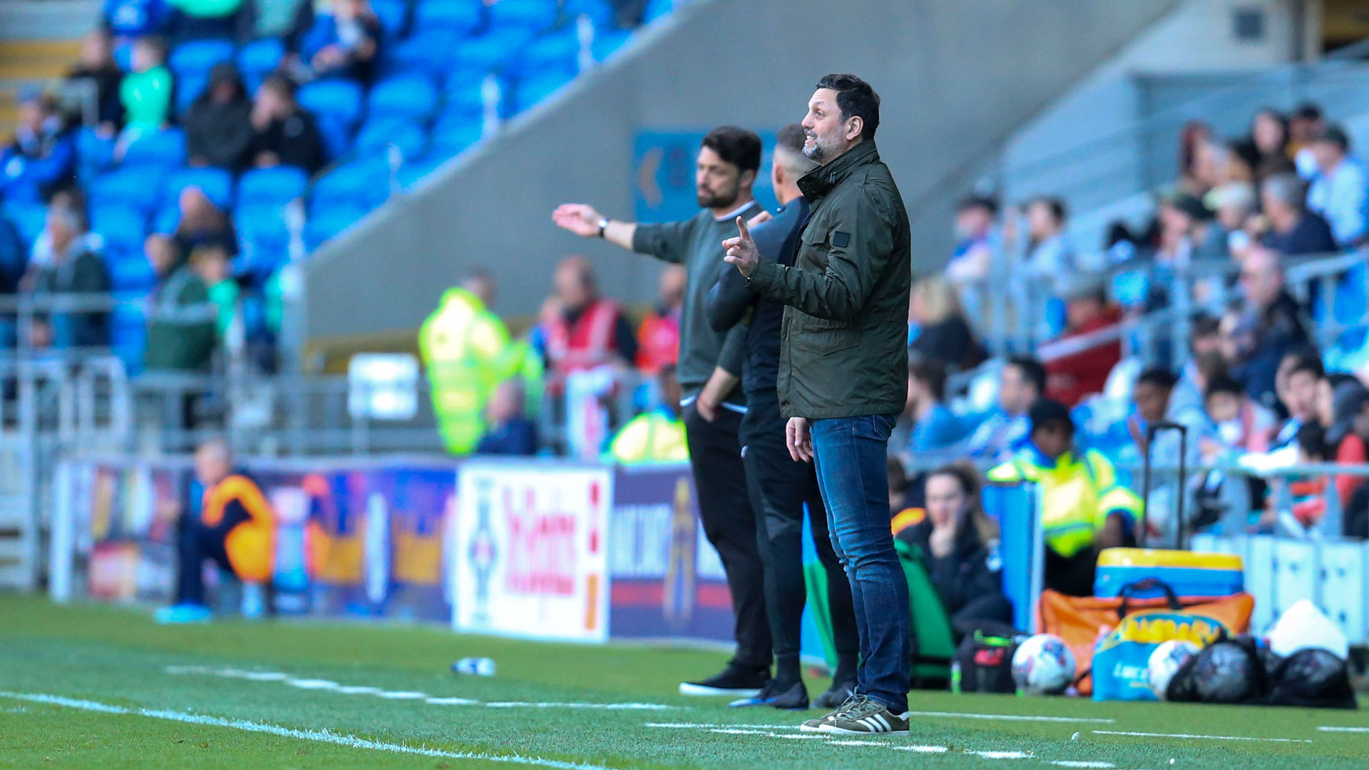 Erol Bulut on the touchline for Cardiff City