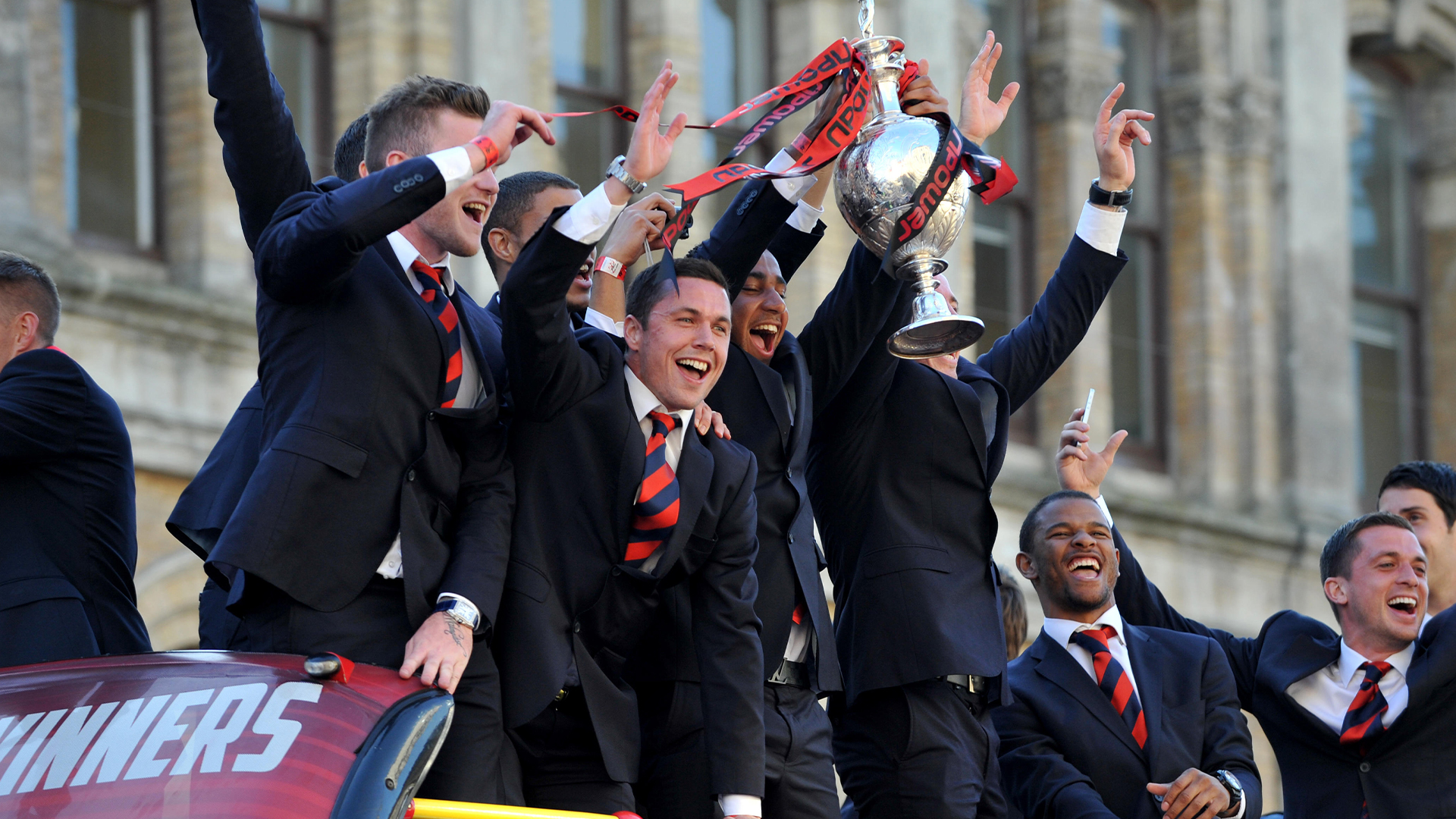 Cardiff City celebrate promotion