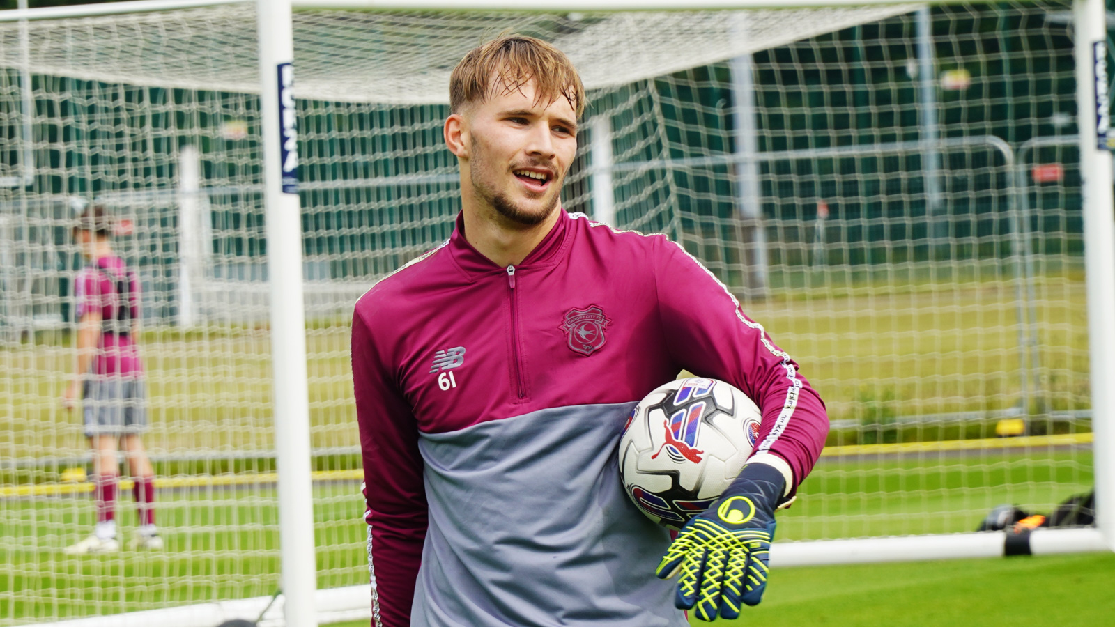 Ewan Griffiths, goalkeeper, getting ready for action...