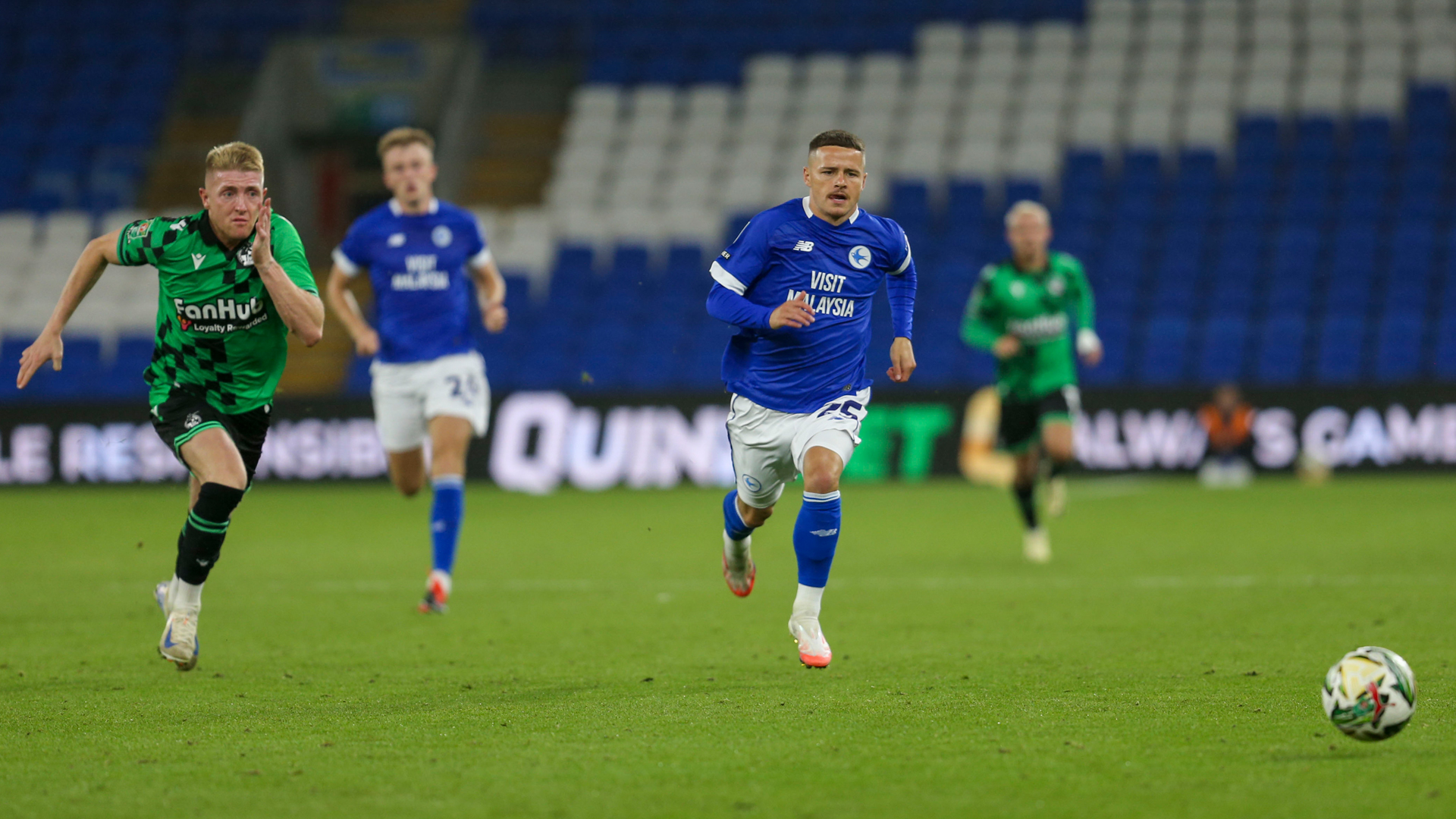 Kieron Evans in action against Bristol Rovers...