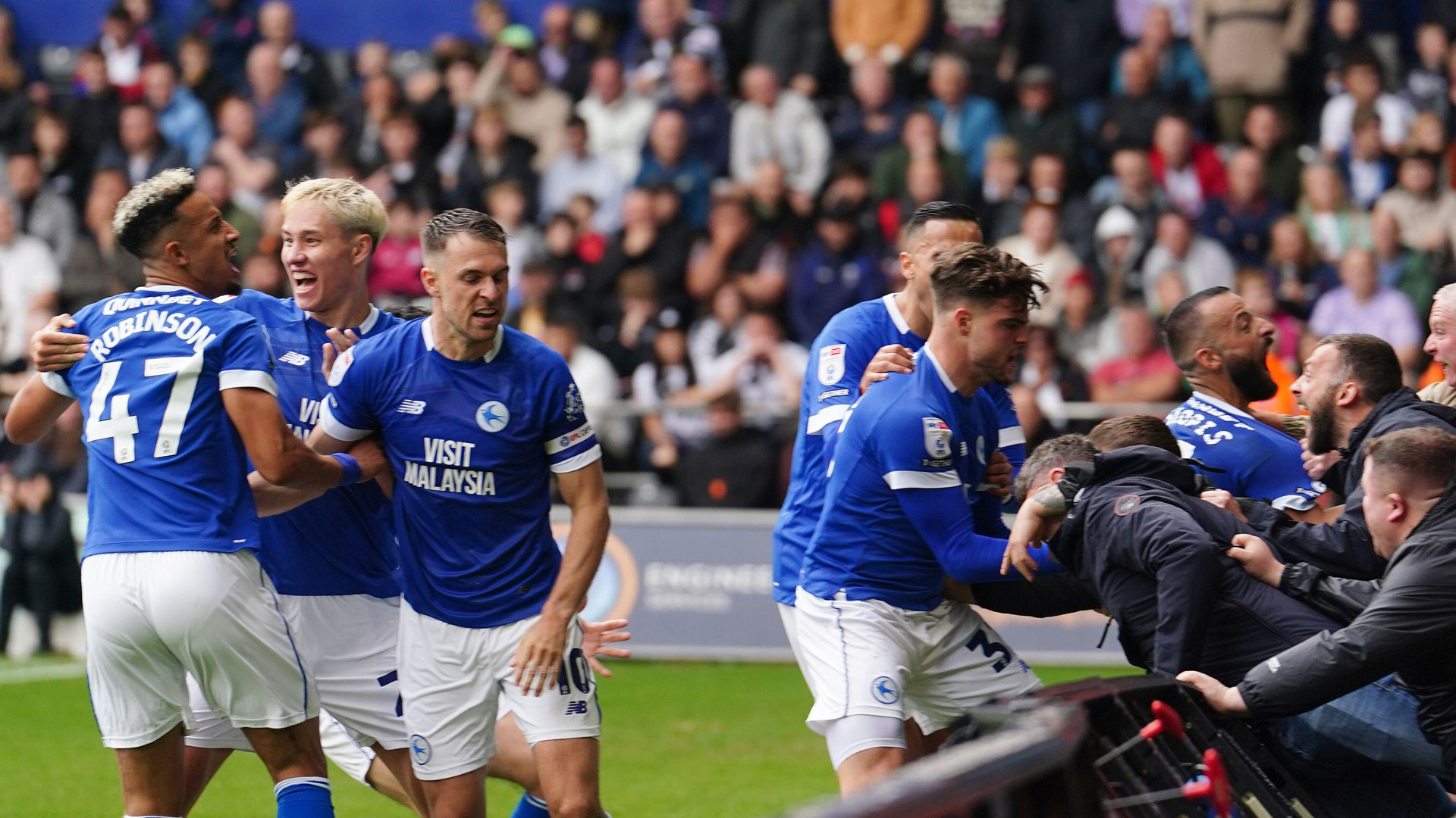 Ollie Tanner and City celebrate the leveller...