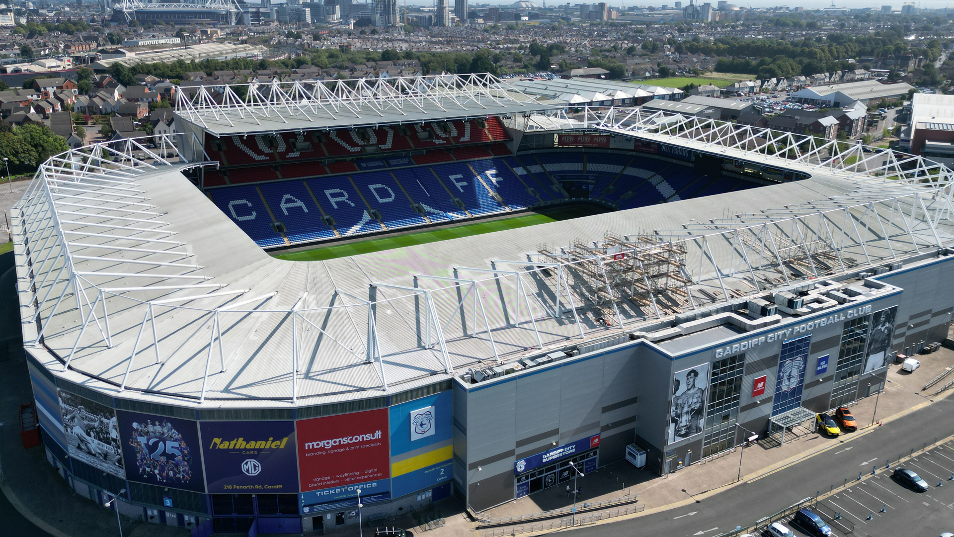 A view of Cardiff City Stadium from the sky...