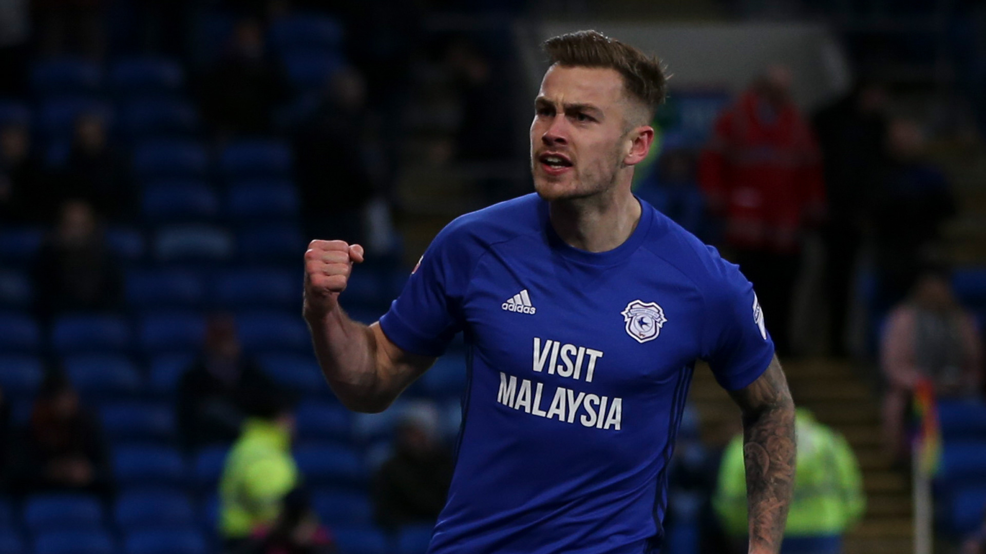 Joe Ralls celebrates...