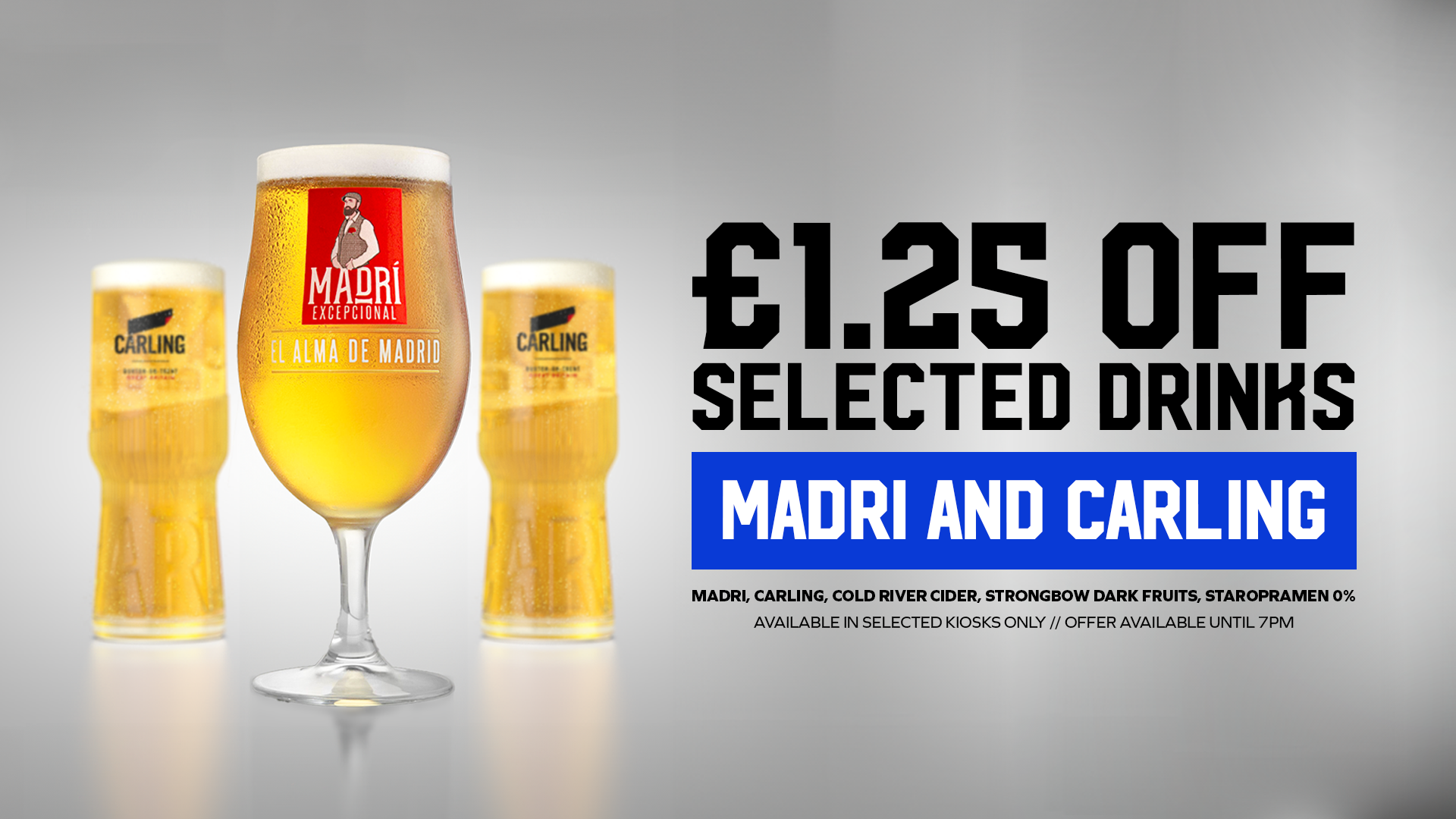 £1.25 off selected drinks