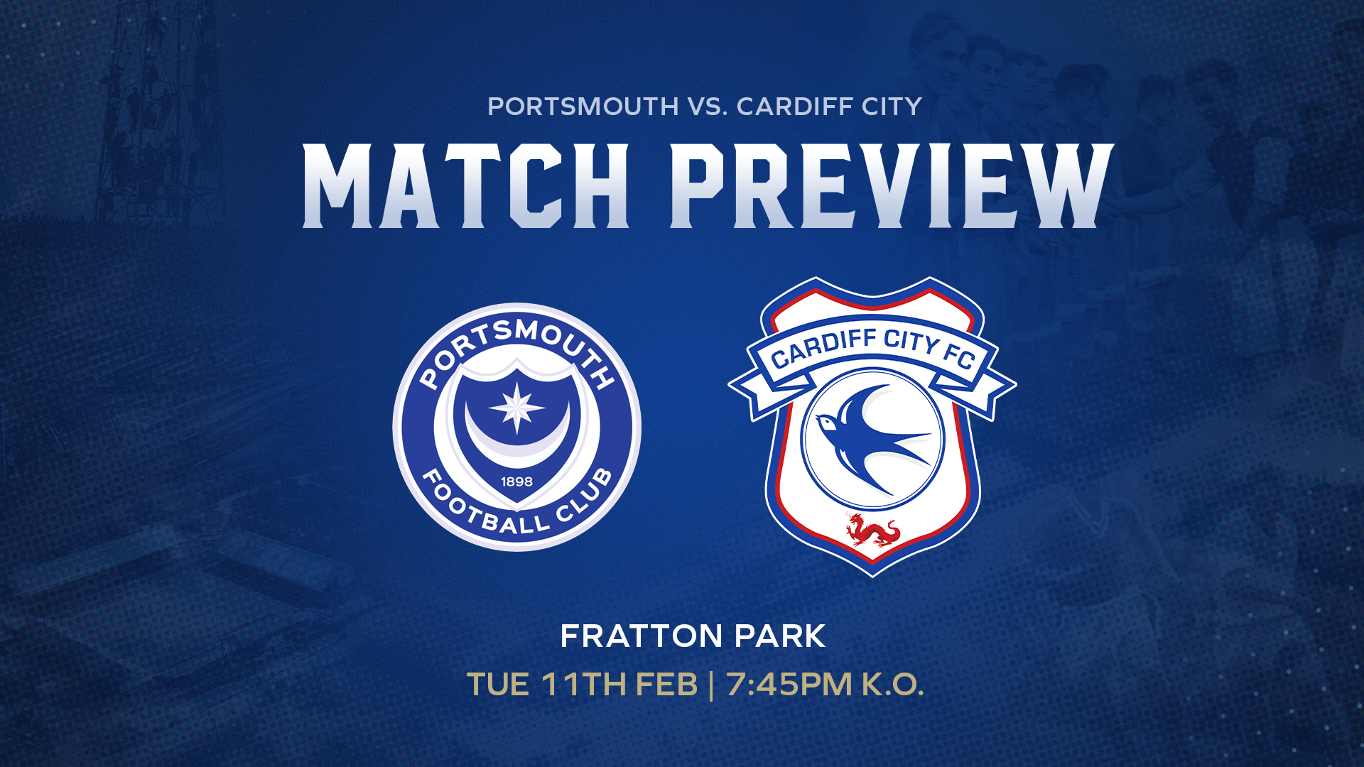 The Bluebirds travel to Portsmouth this Tuesday night...