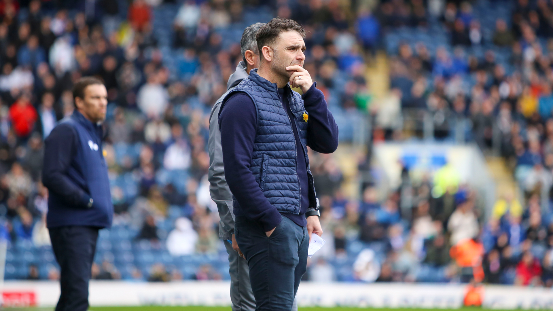 Omer Riza on the touchline at Ewood Park...