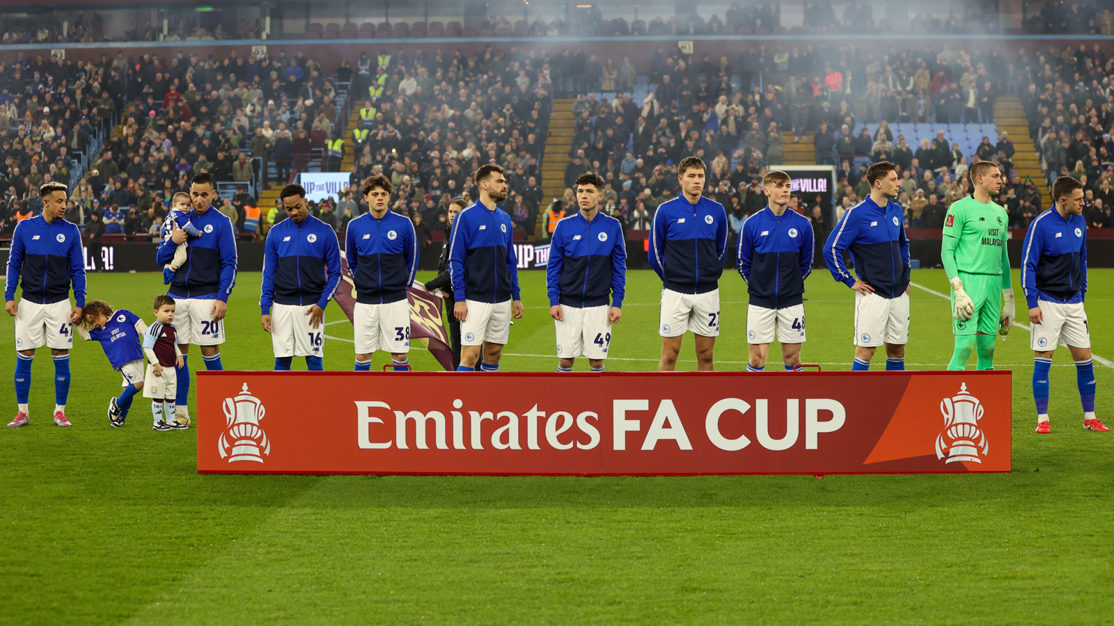 The Bluebirds line up for our Emirates Fa Cup clash against Aston Villa.