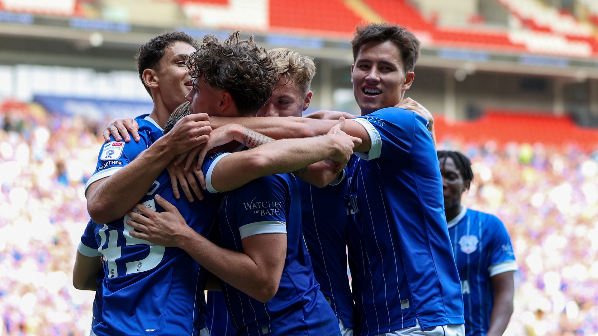 Cardiff City FC celebrate scoring