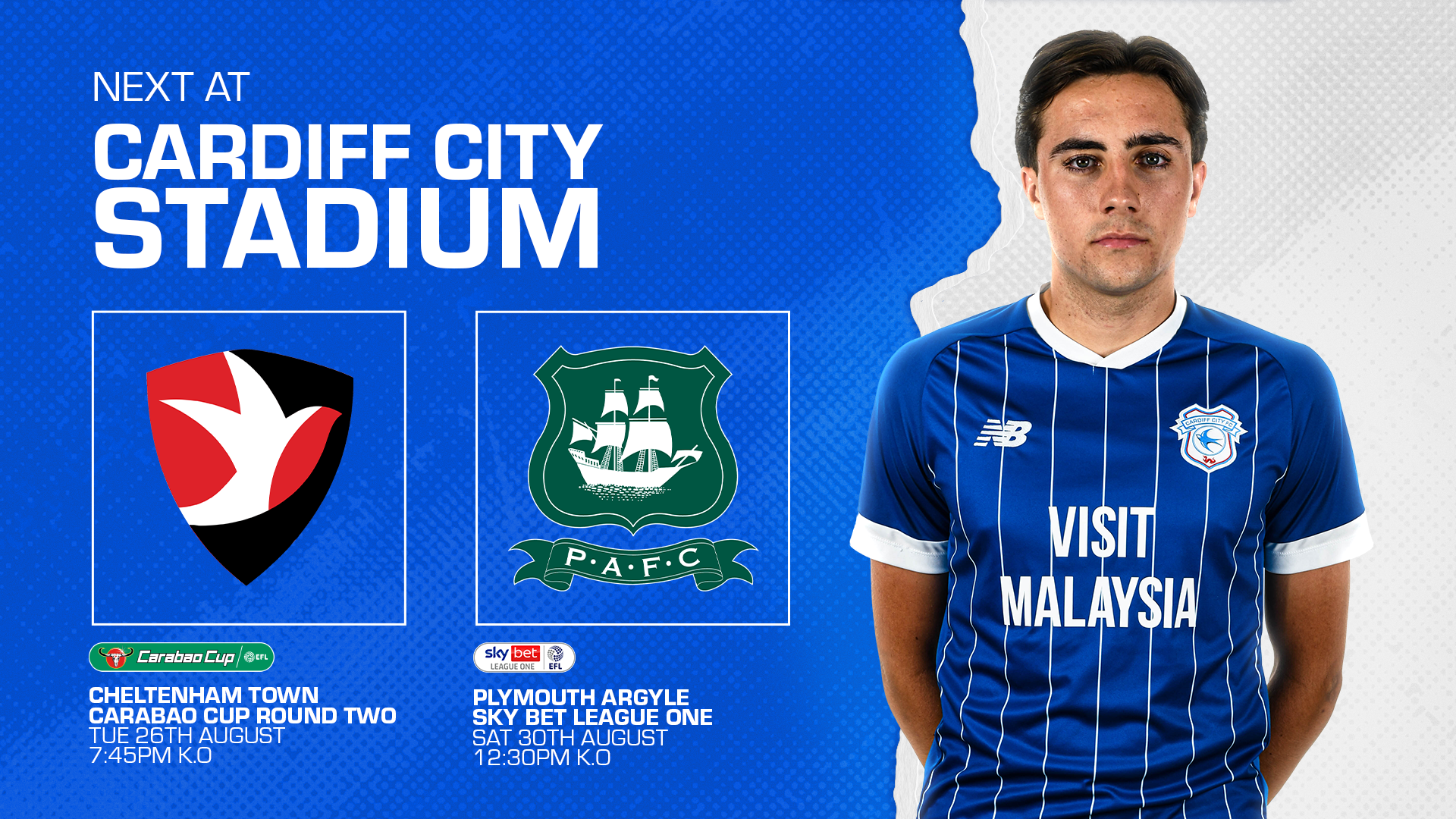 Joel Colwill pictured ahead of City vs. Cheltenham Town and Plymouth Argyle.