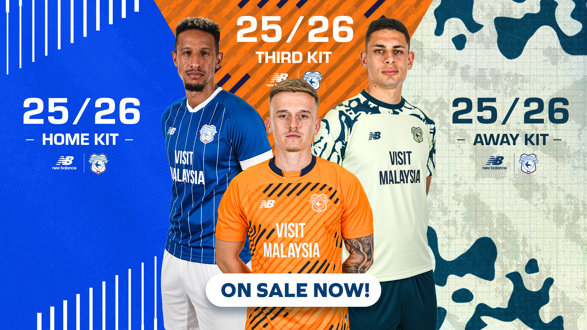 An image of Cardiff's new kits for the 25/26 season