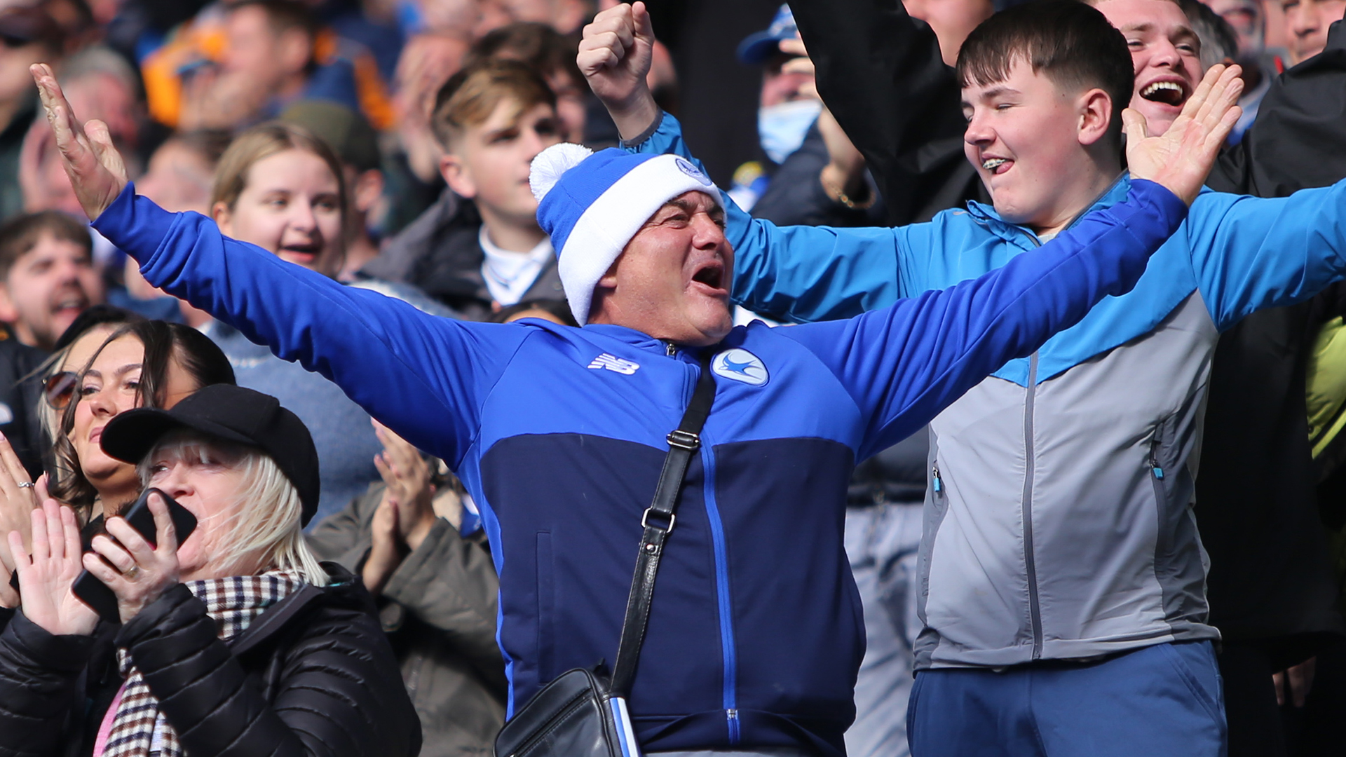 Cardiff City FC fans celebrate