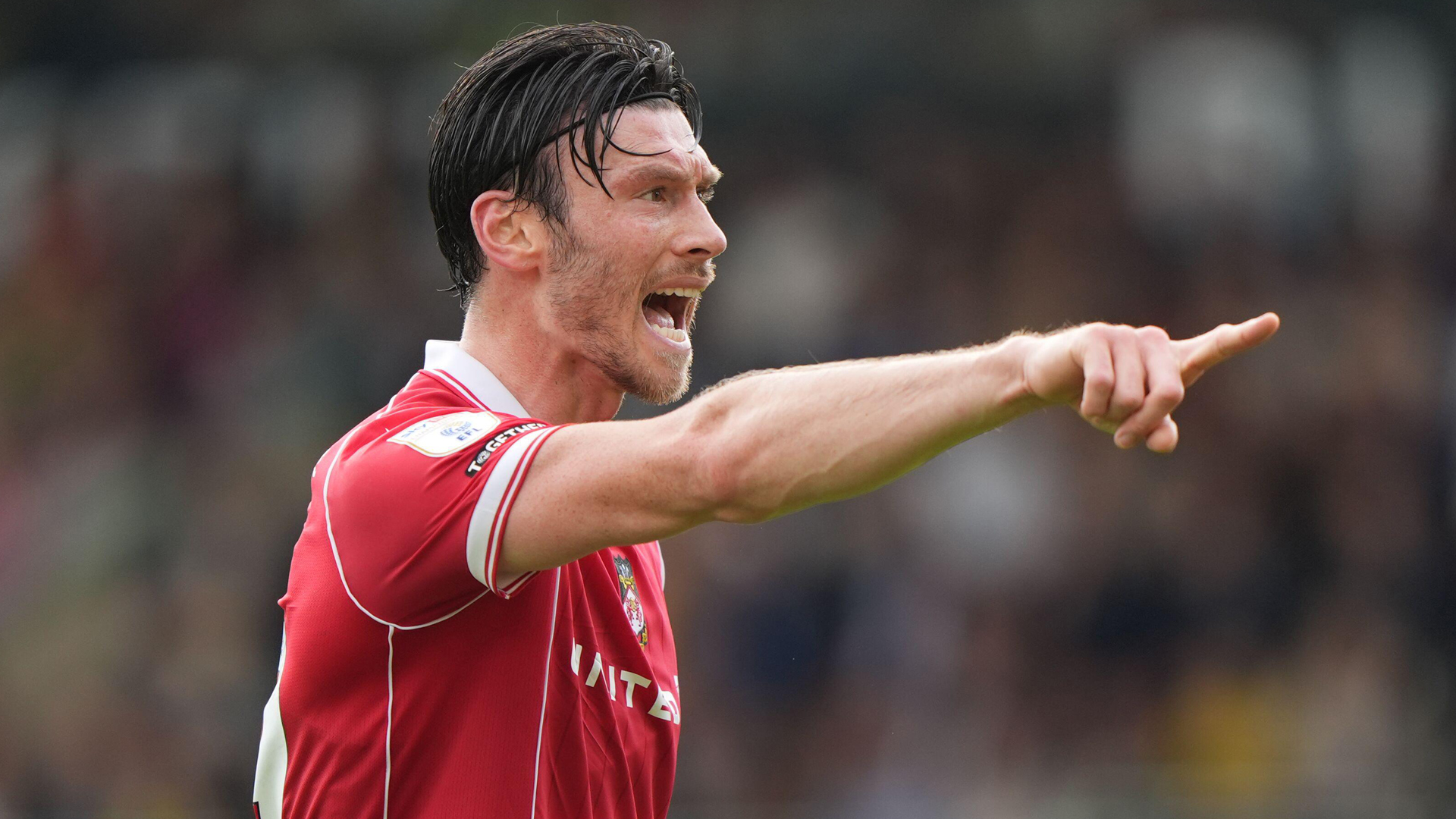 Kieffer Moore in action for Wrexham.