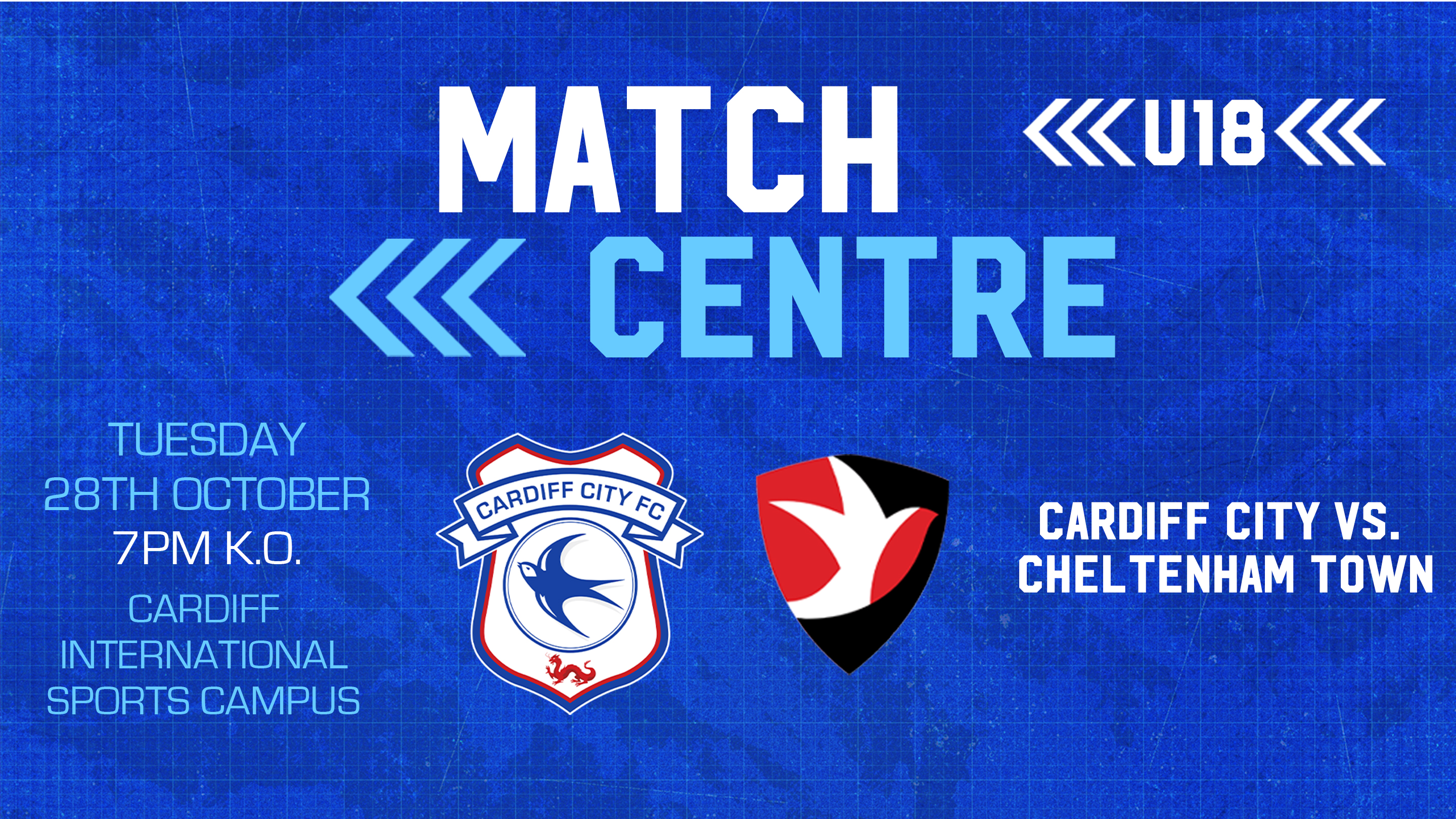 U18 Match Centre Graphic for City vs. Cheltenham Town