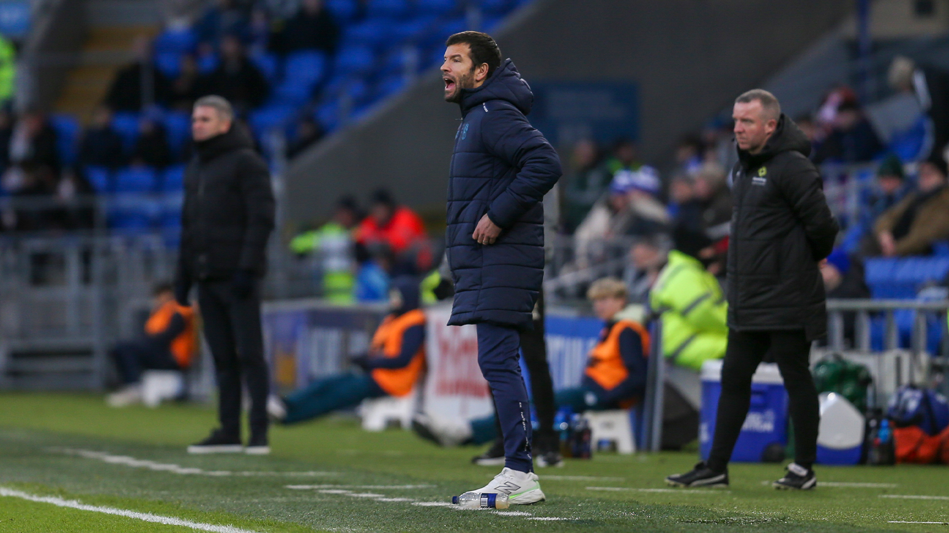 Brian Barry-Murphy on the touchline at Cardiff City Stadium
