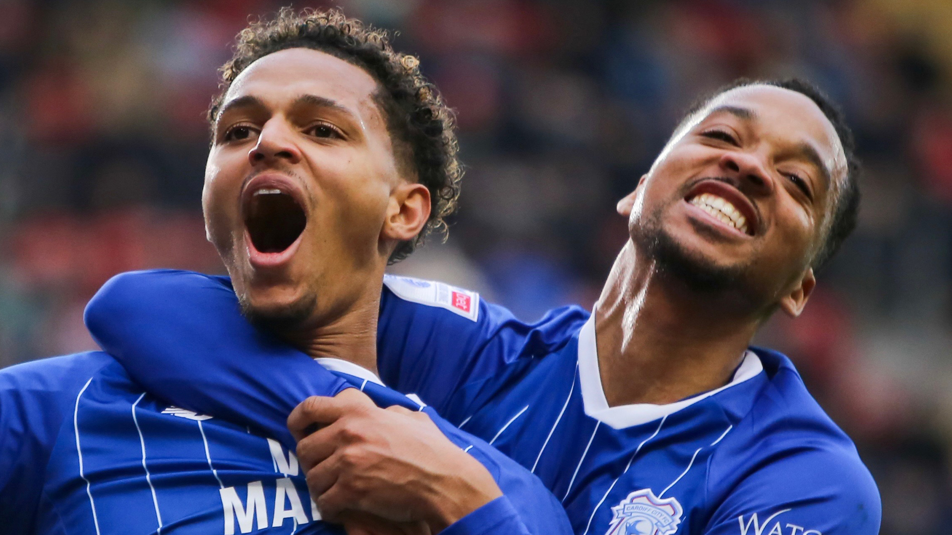 Omari Kellyman and Chris Willock celebrate