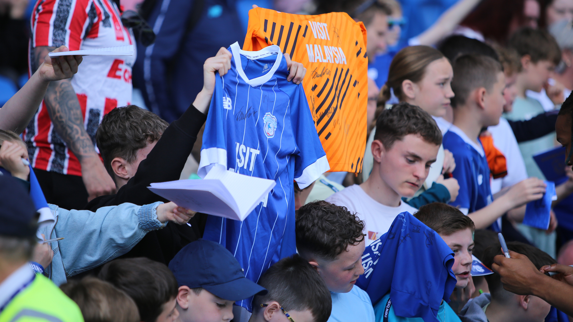 Bluebirds fans at Cardiff City Stadium