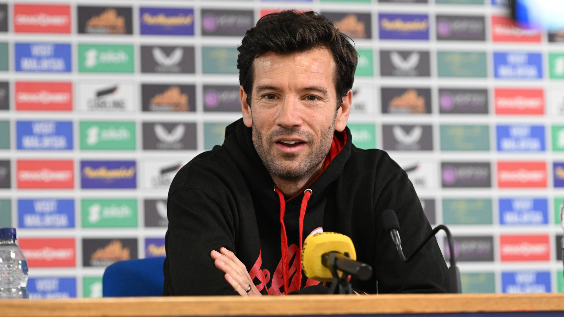 City boss Brian Barry-Murphy undertakes his pre-match press duties for the clash with Derby County.