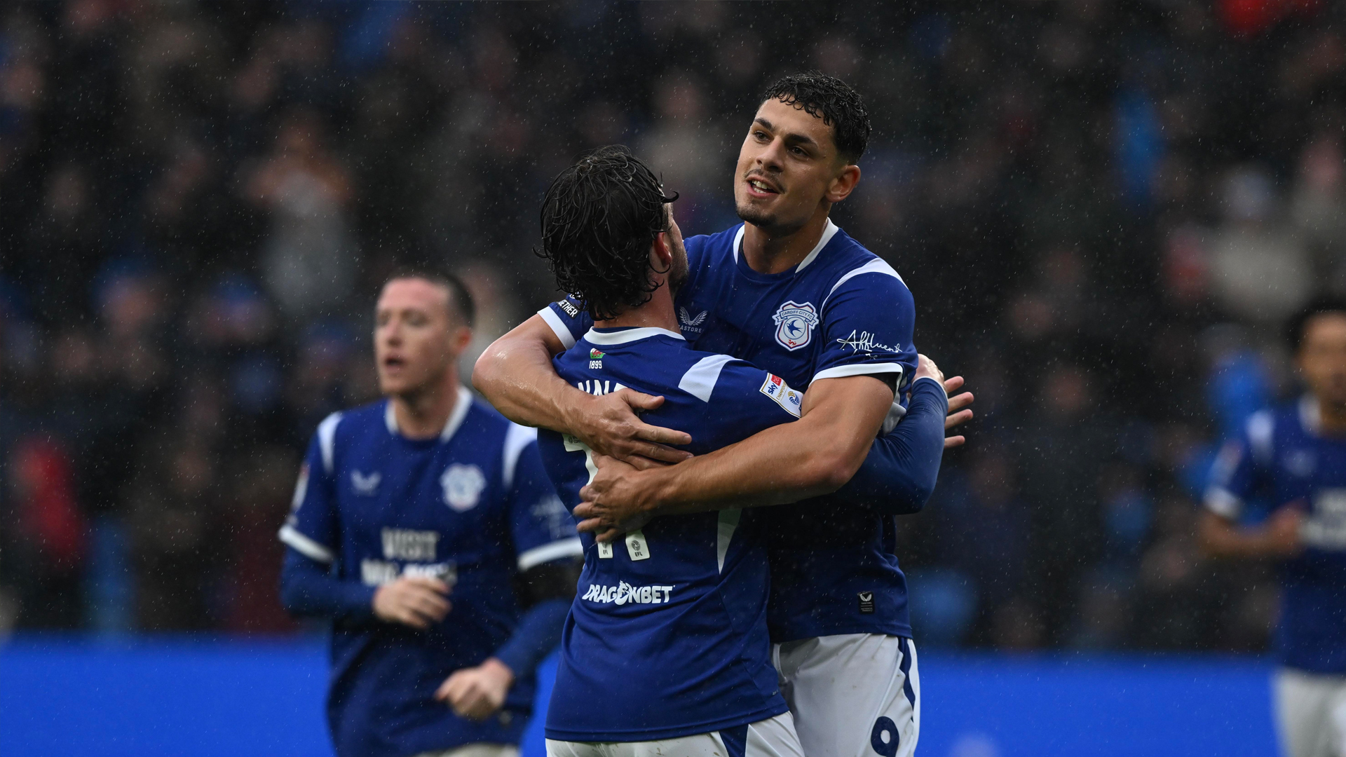 Yousef Salech celebrates his goal against Birmingham City