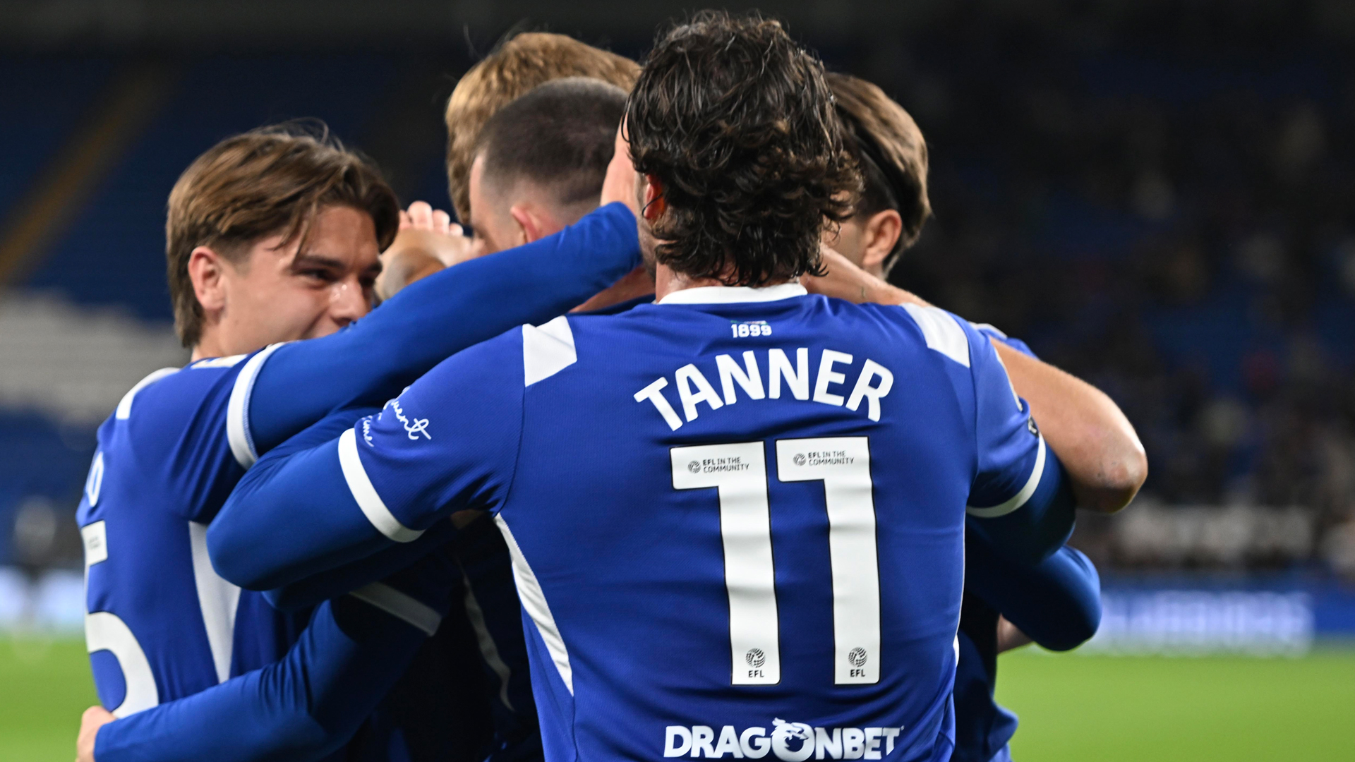 The Bluebirds celebrate at CCS against Watford.