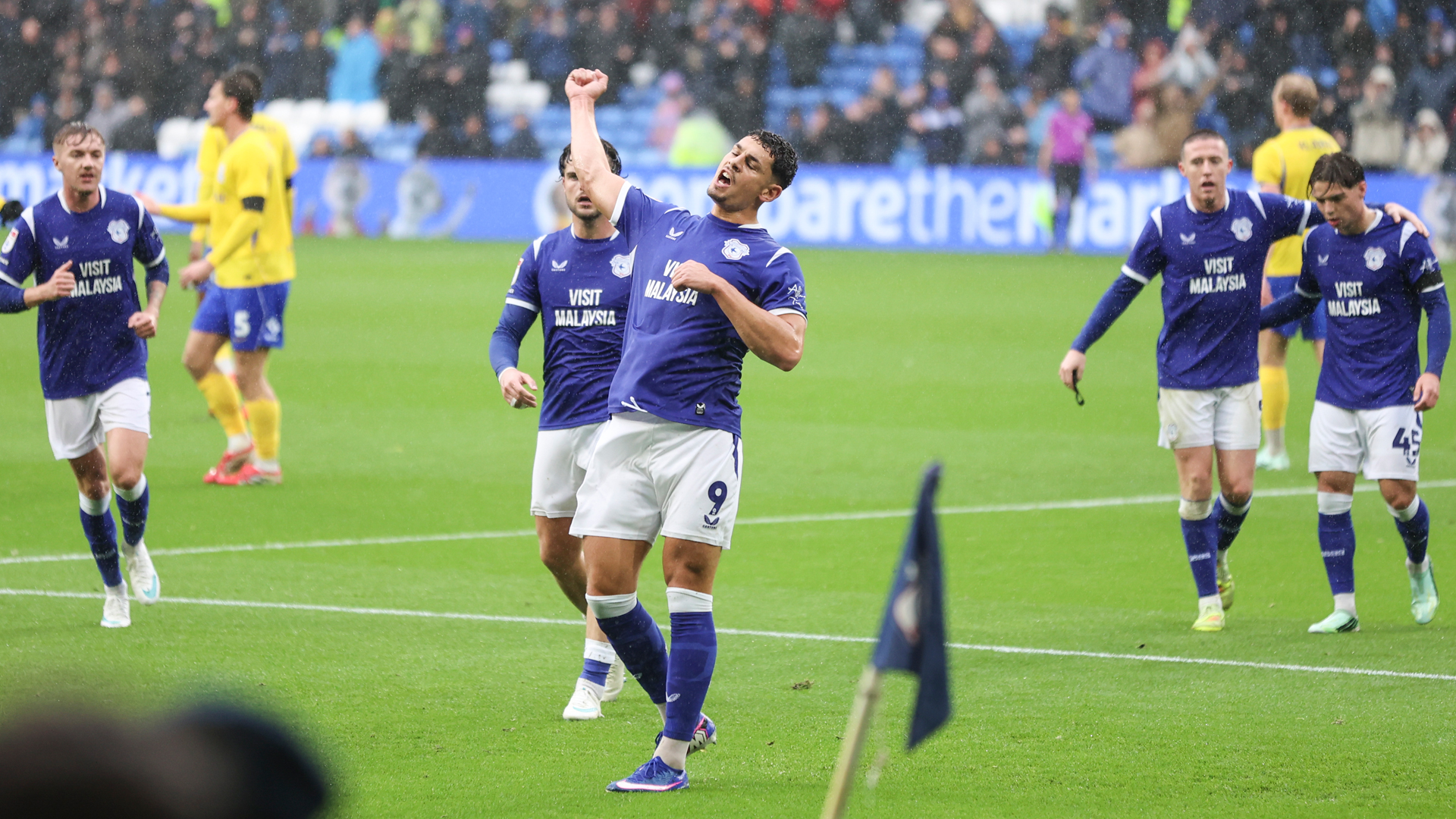 Yousef Salech celebrates his goal against Birmingham City at Cardiff City Stadium on Saturday, October 24th, 2026.
