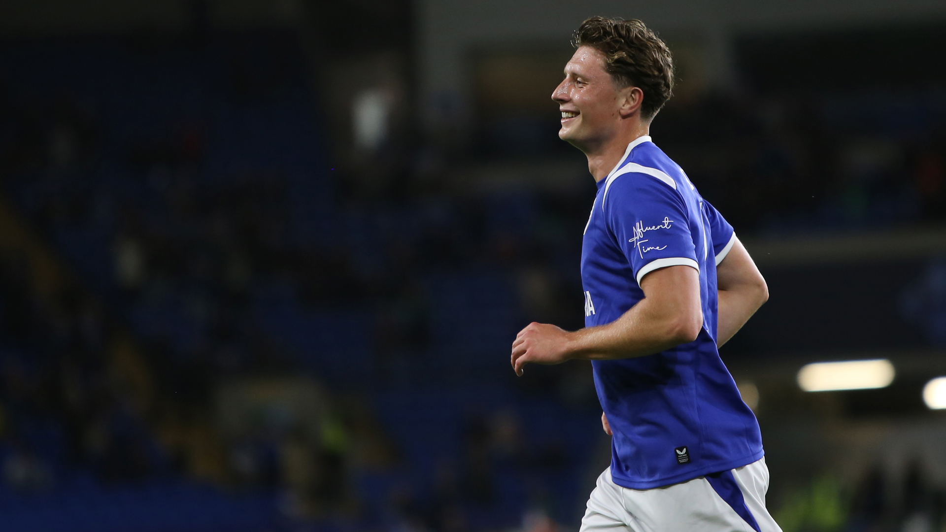 Will Fish celebrates City's third goal against Watford.