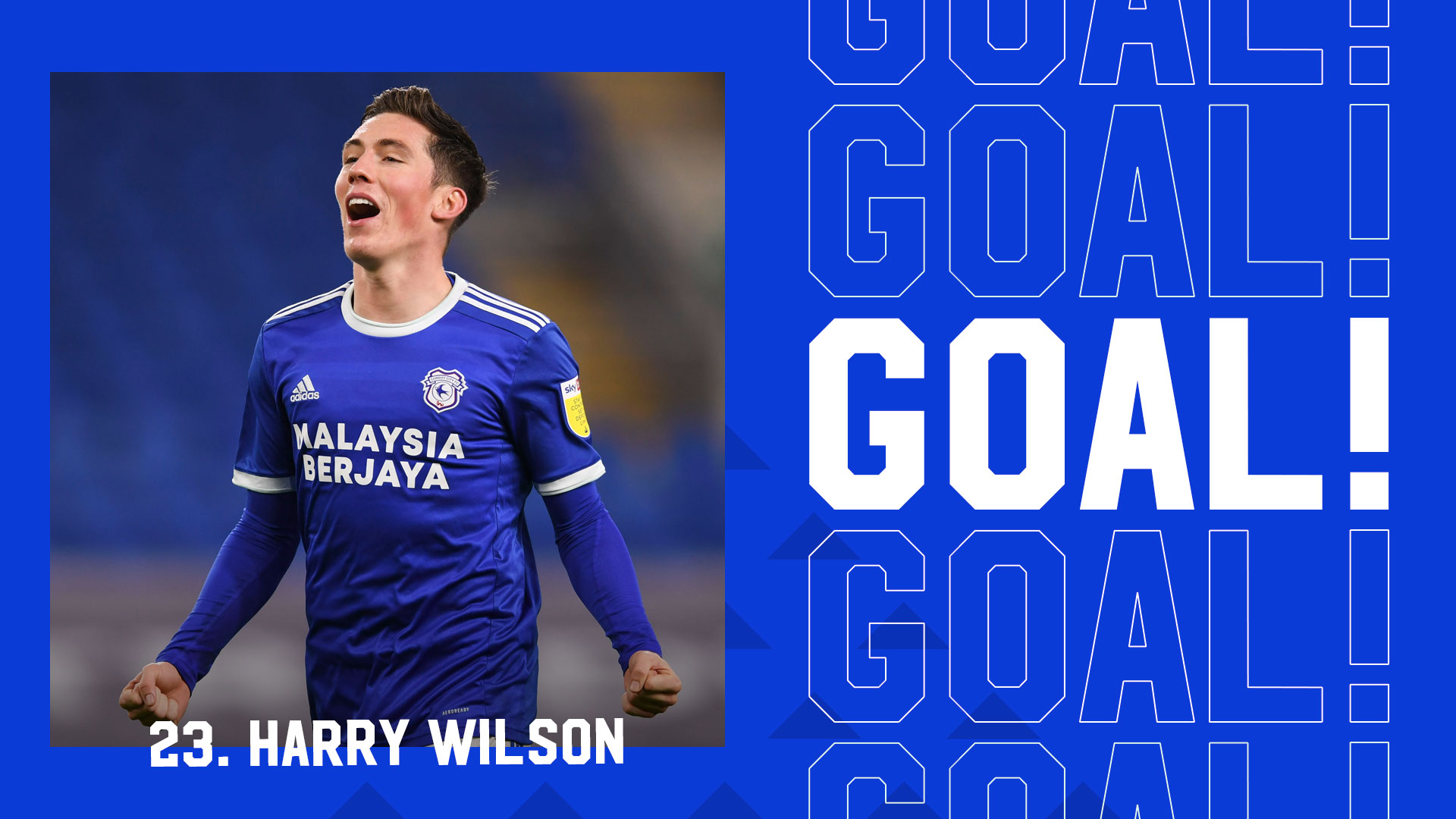 Harry Wilson celebrates scoring for City...