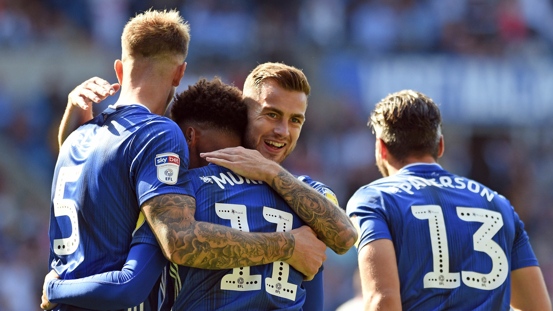 The Bluebirds celebrating the early goal at CCS...