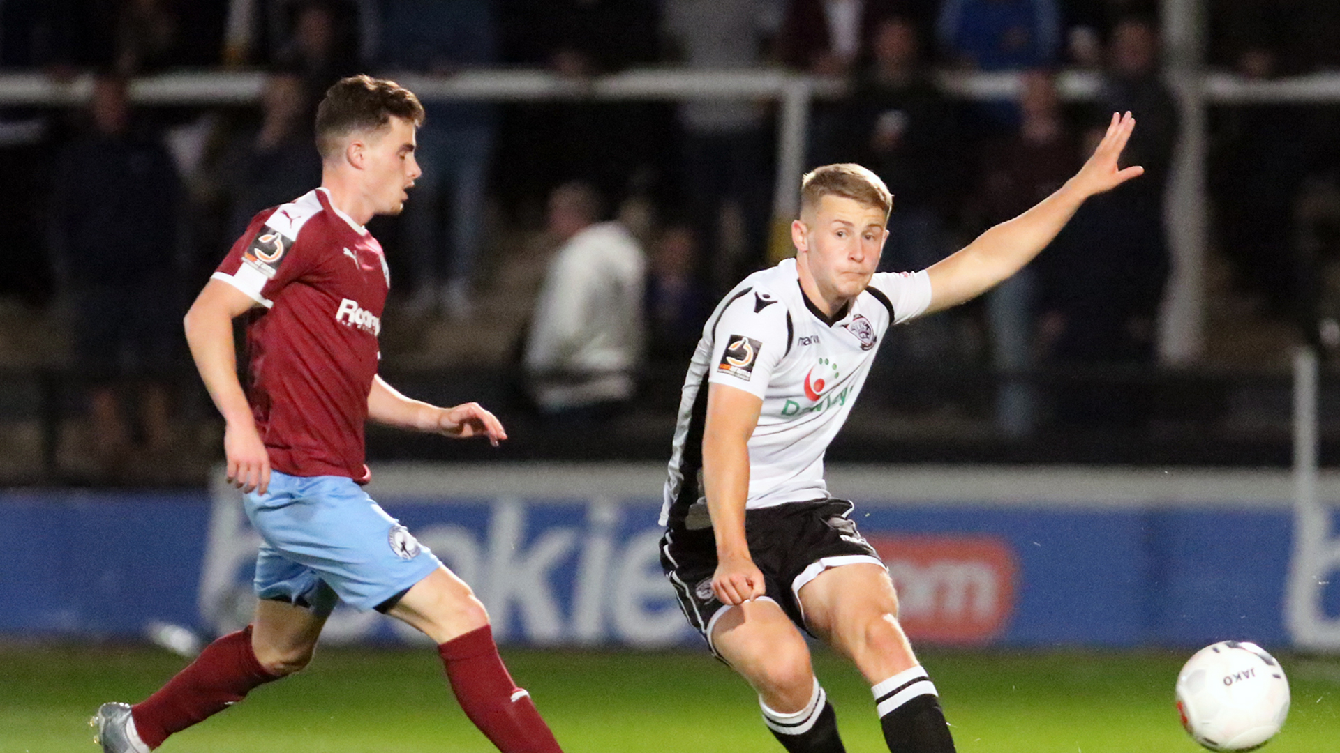 Jack Bodenham, on loan with Hereford FC...