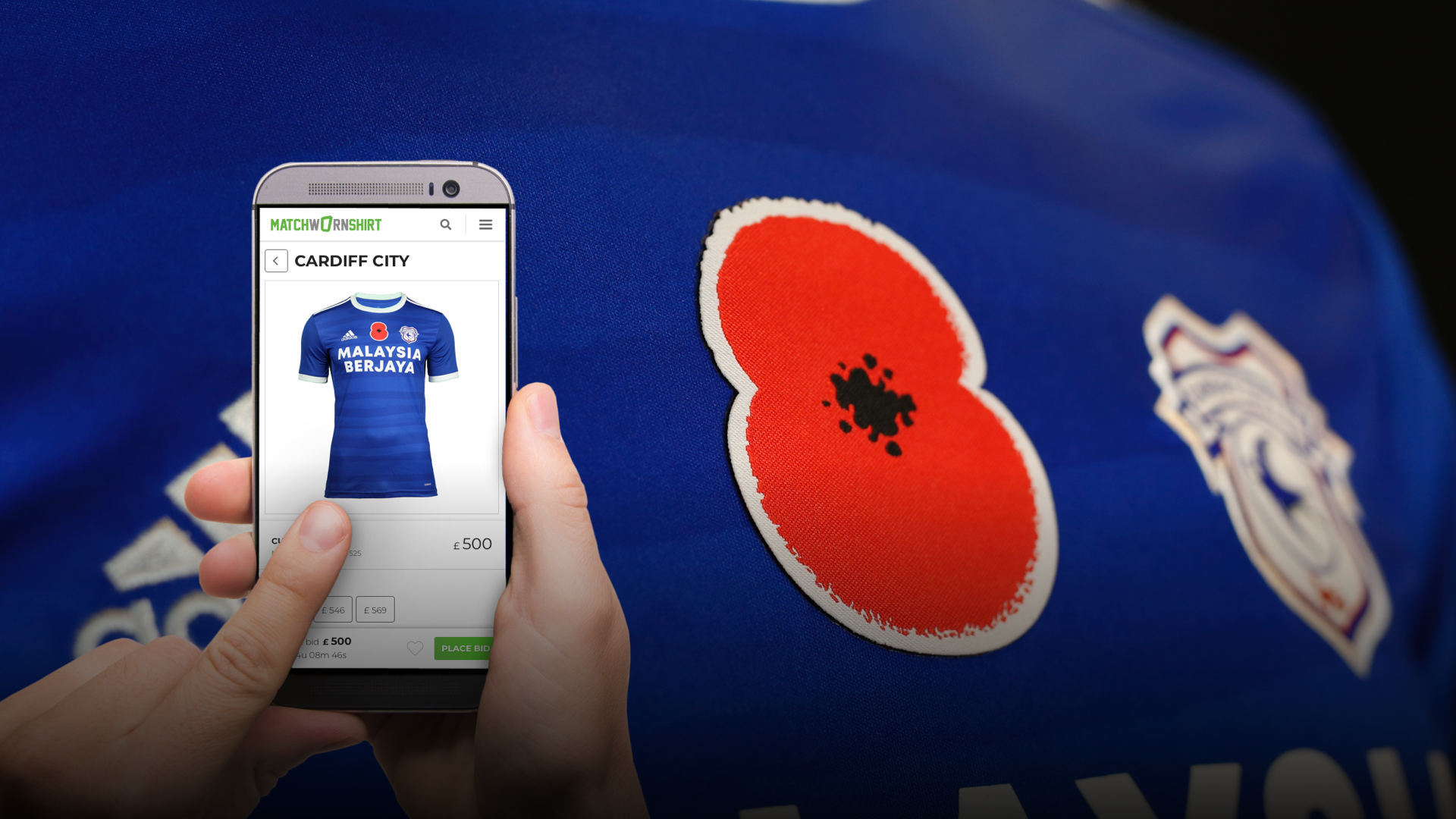 Bid on a signed Cardiff City Poppy shirt...