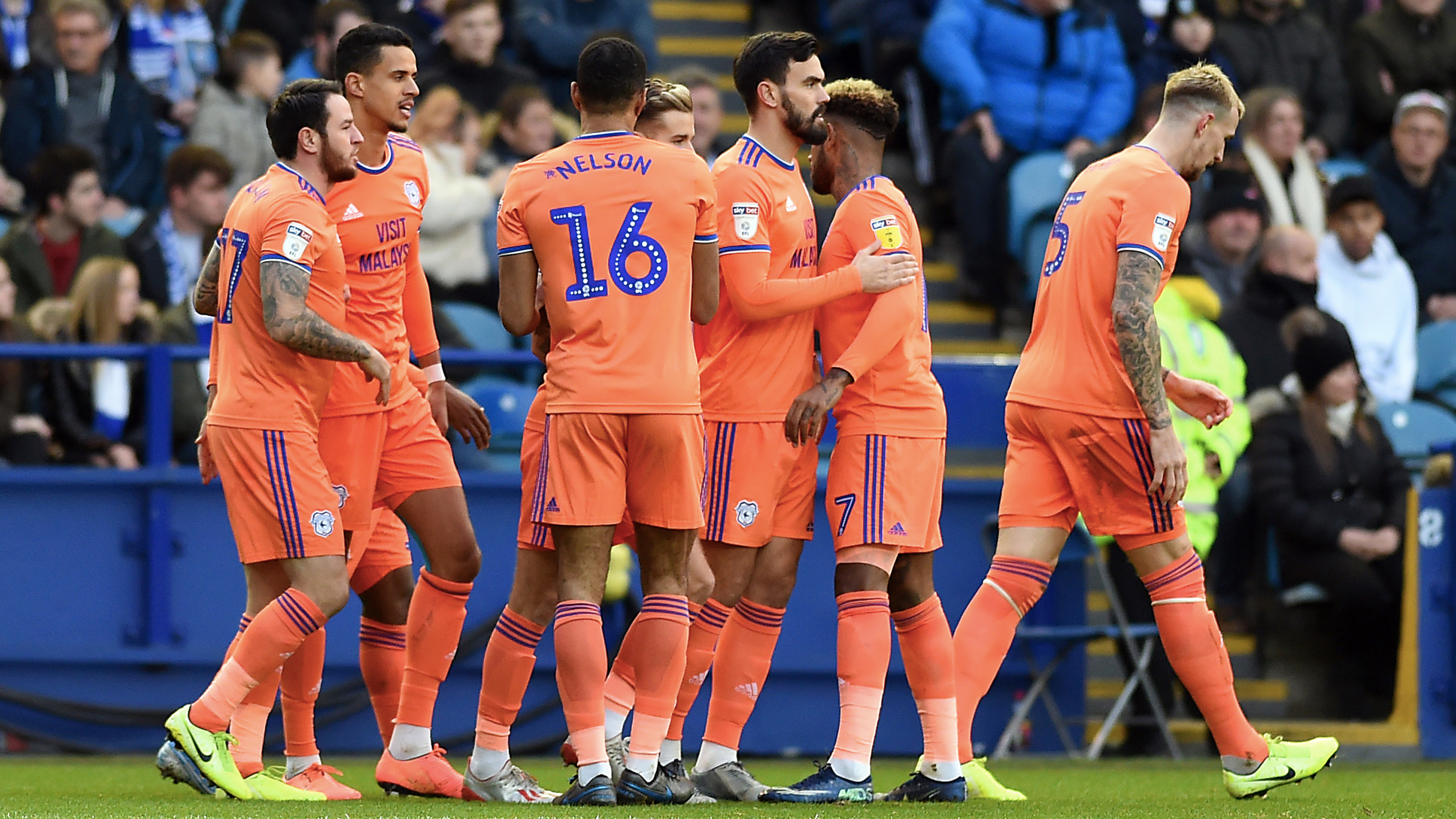 The Bluebirds celebration at SWFC last time out...