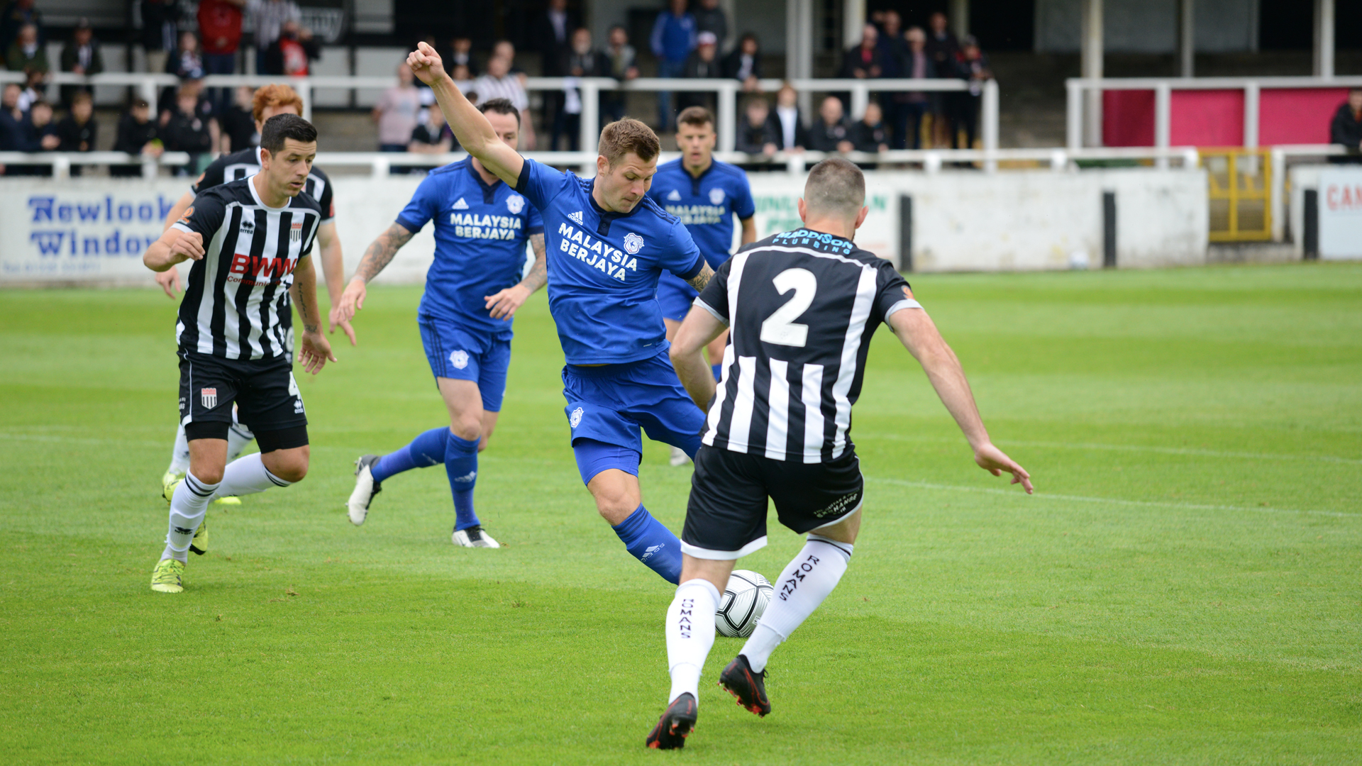 James Collins scores his first goal for the Bluebirds...