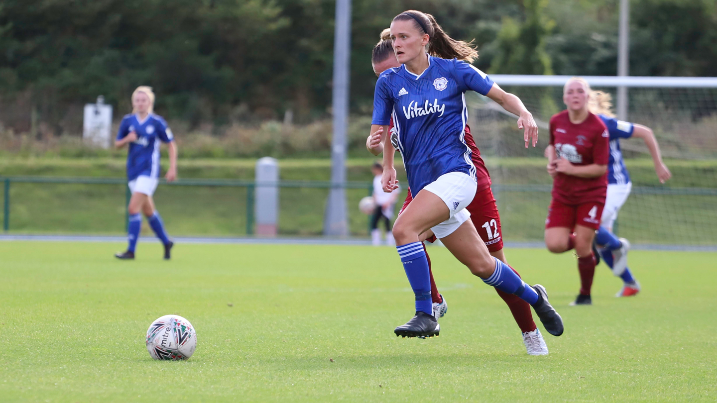 City in action against Llandudno Ladies...