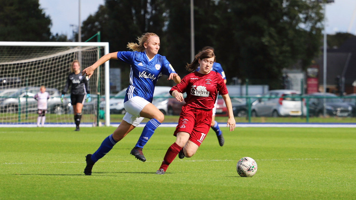 City in action against Llandudno Ladies...