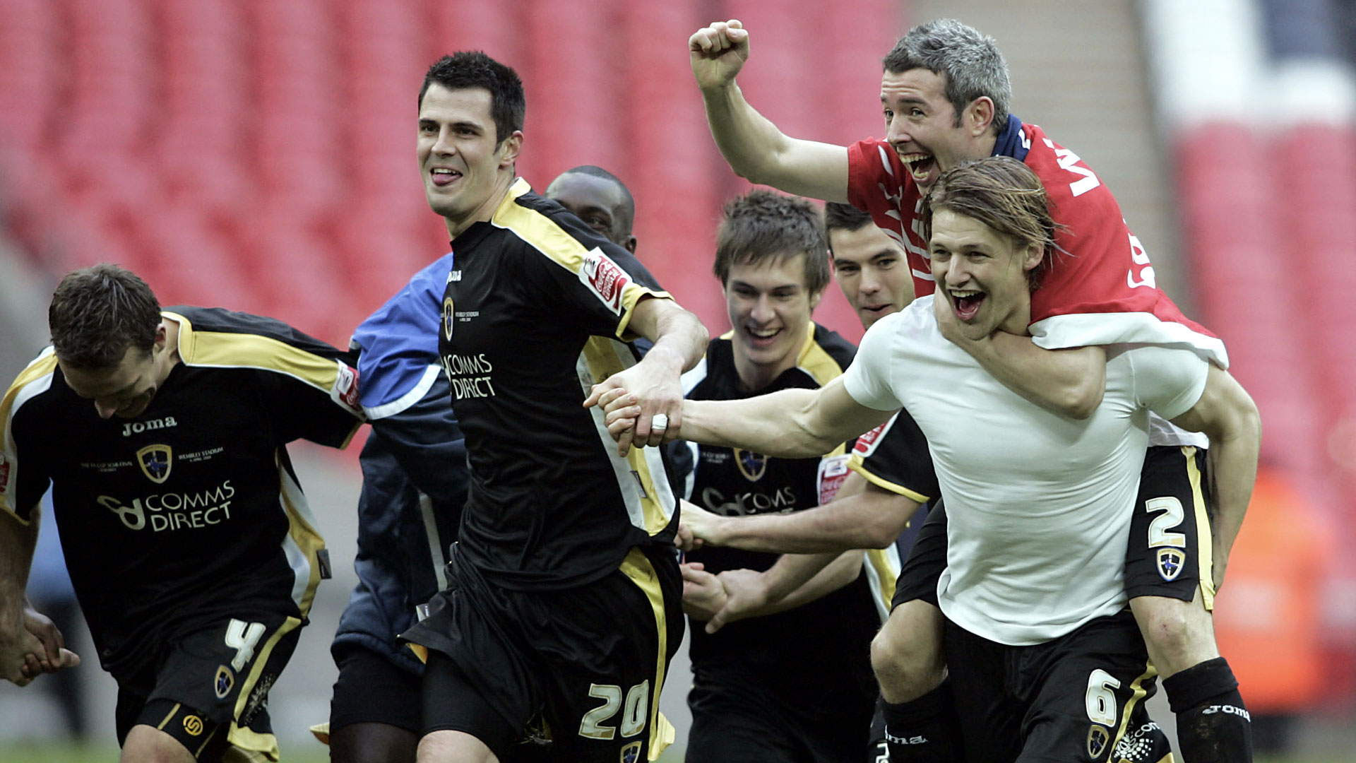 Kevin McNaughton and the Bluebirds celebrate their FA Cup run...