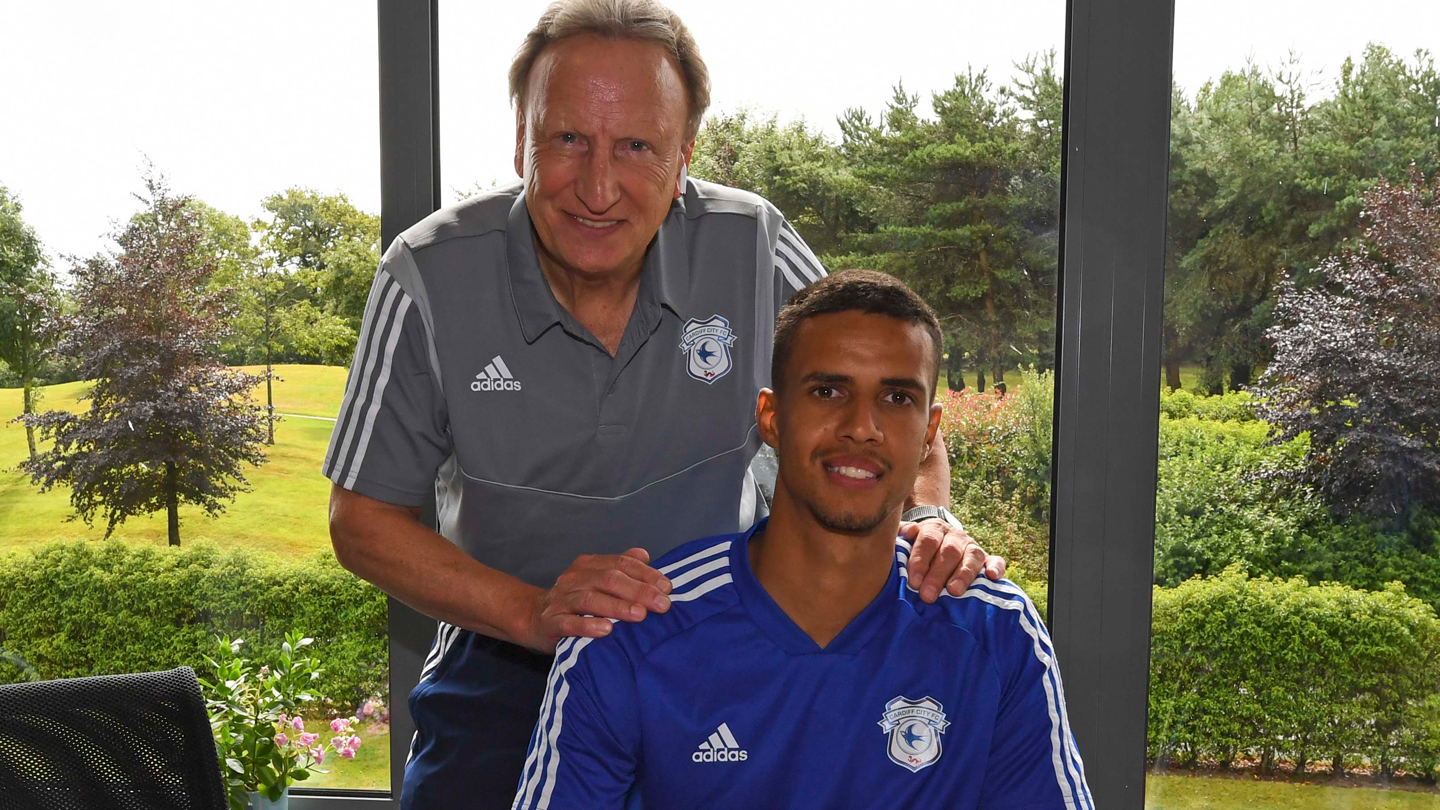 Robert Glatzel with City boss Neil Warnock.