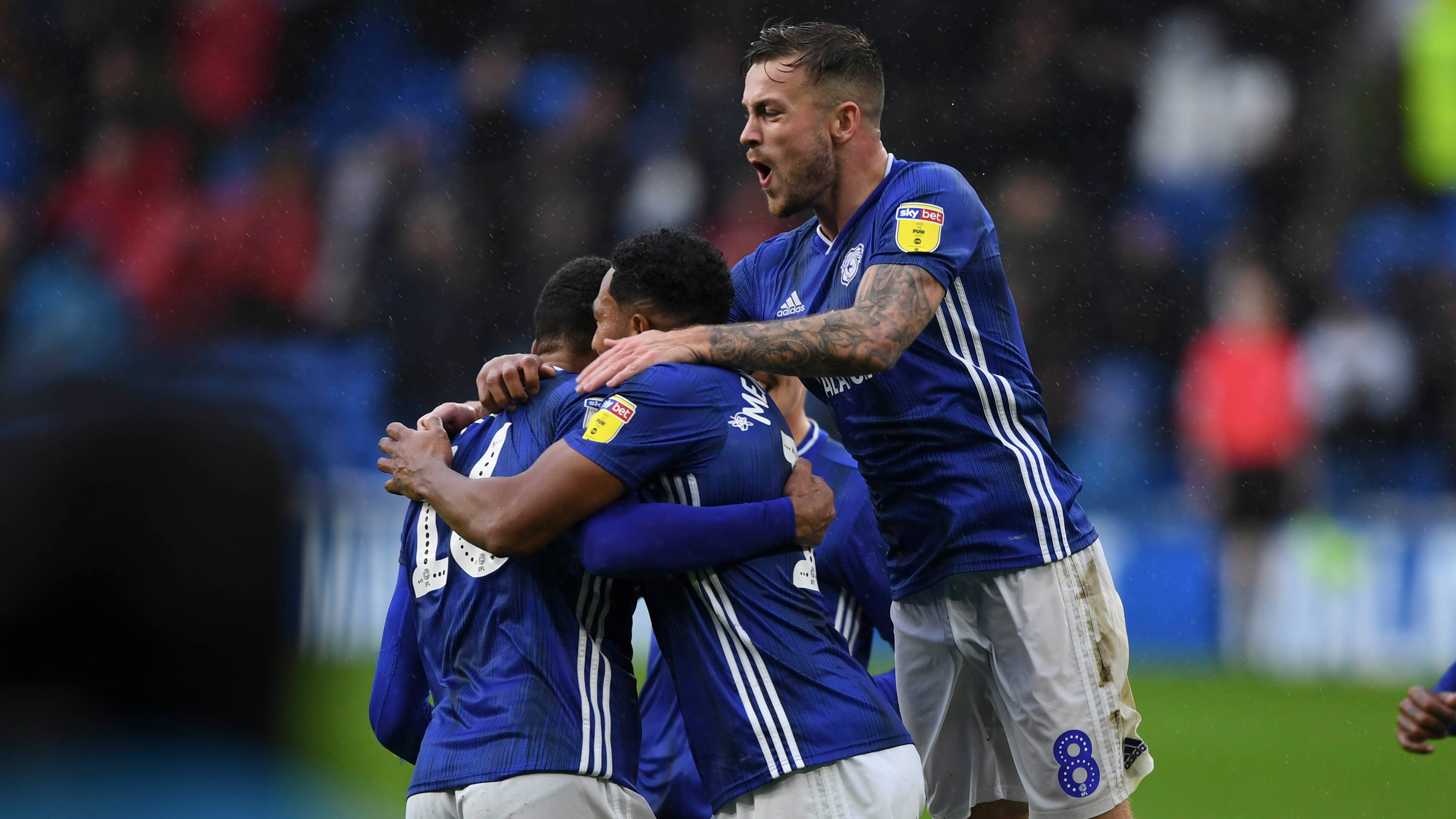 City celebrate Nelson's goal at CCS!