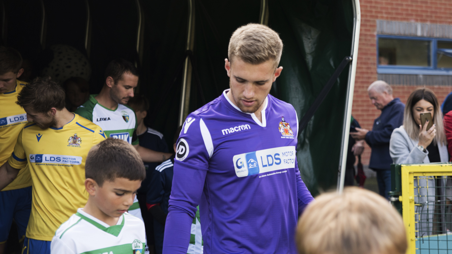 George Ratcliffe walks out at Jenner Park...