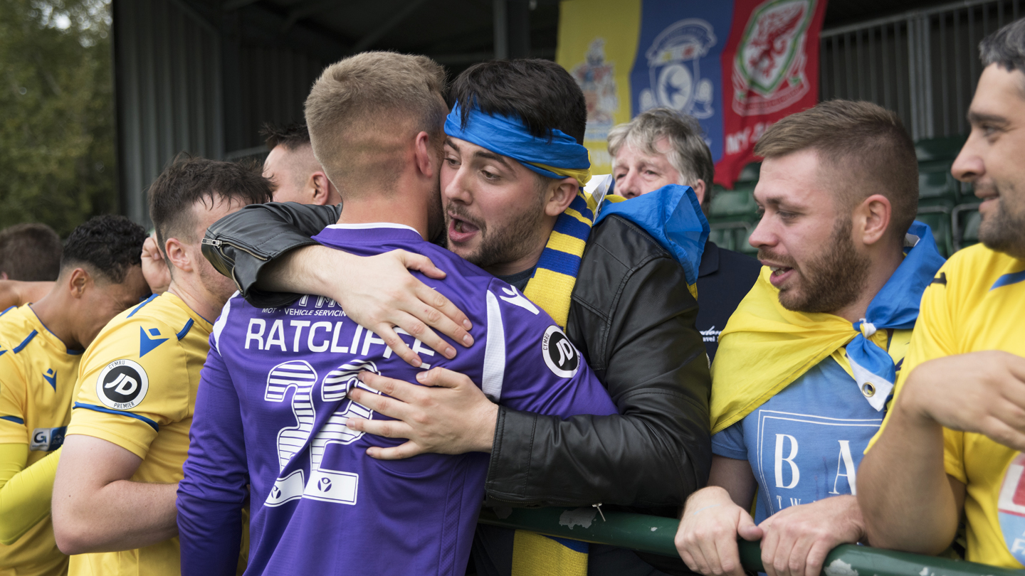 George Ratcliffe with the Barry fans...