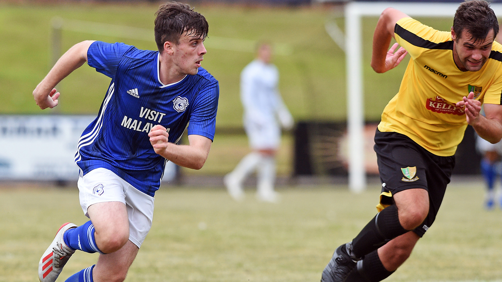 Sion Spence in pre-season action for the Bluebirds...