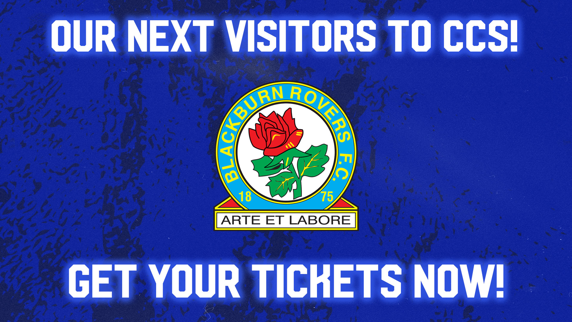 Blackburn Rovers visit CCS on Tuesday night...