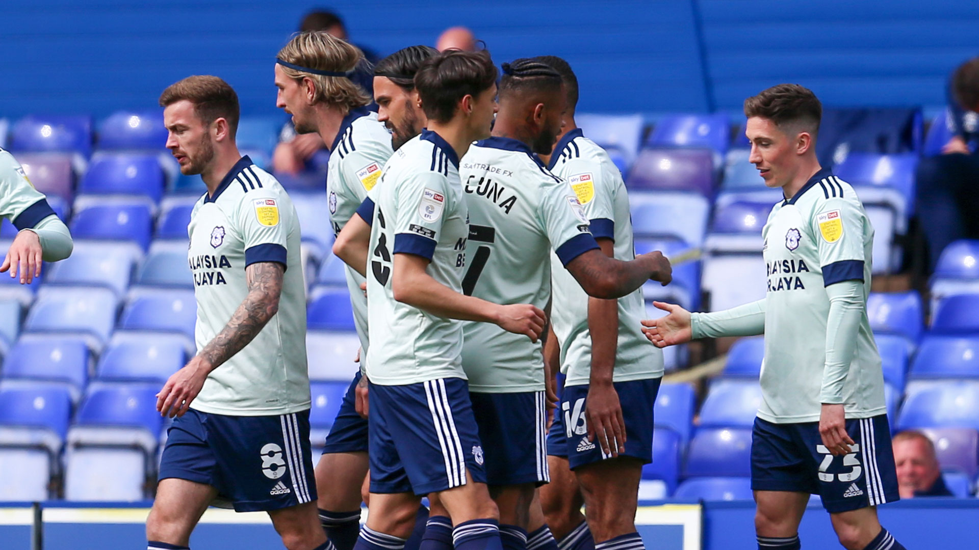 Harry Wilson celebrates scoring for City...