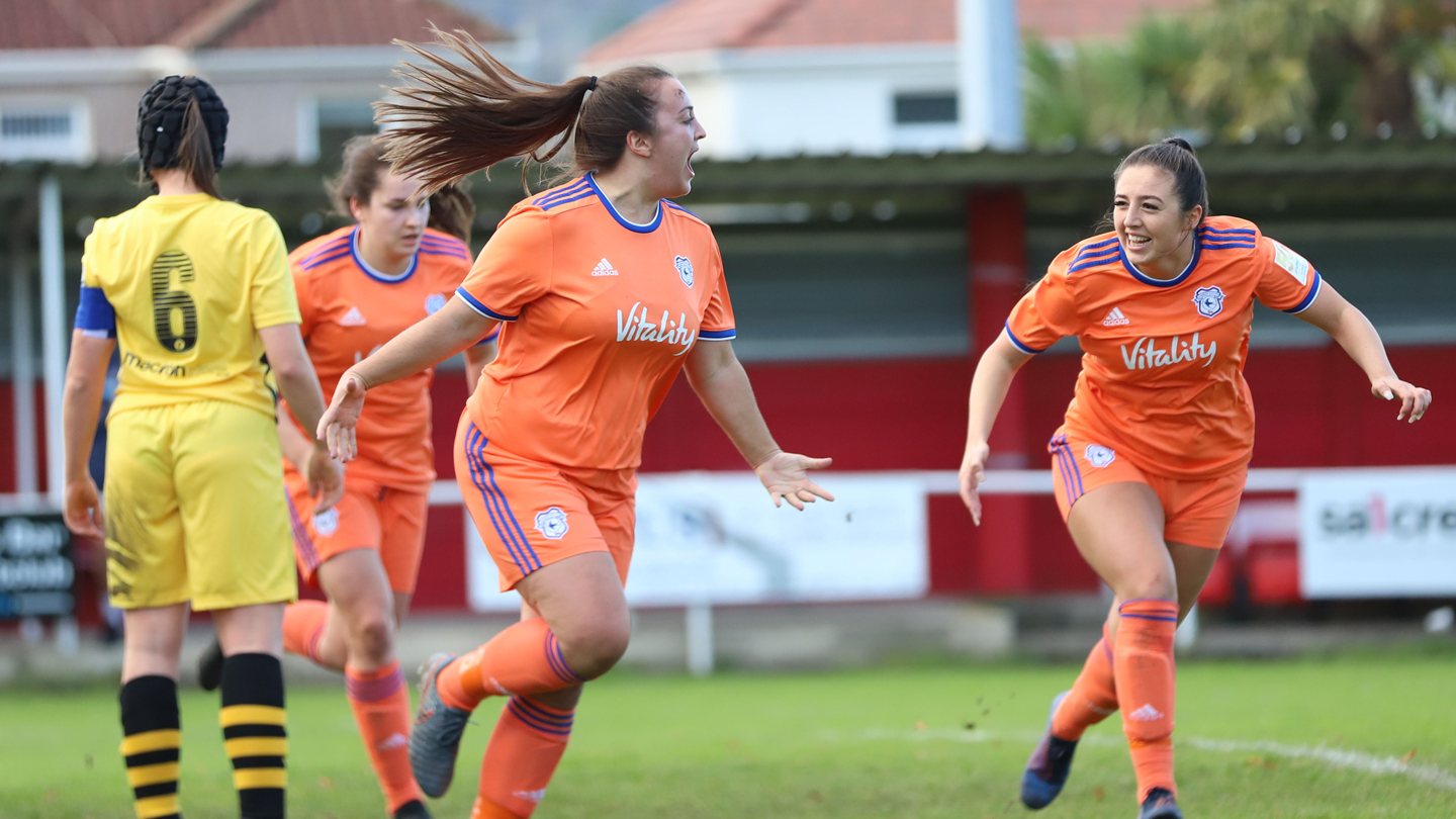 Catherine Walsh celebrates at Briton Ferry.