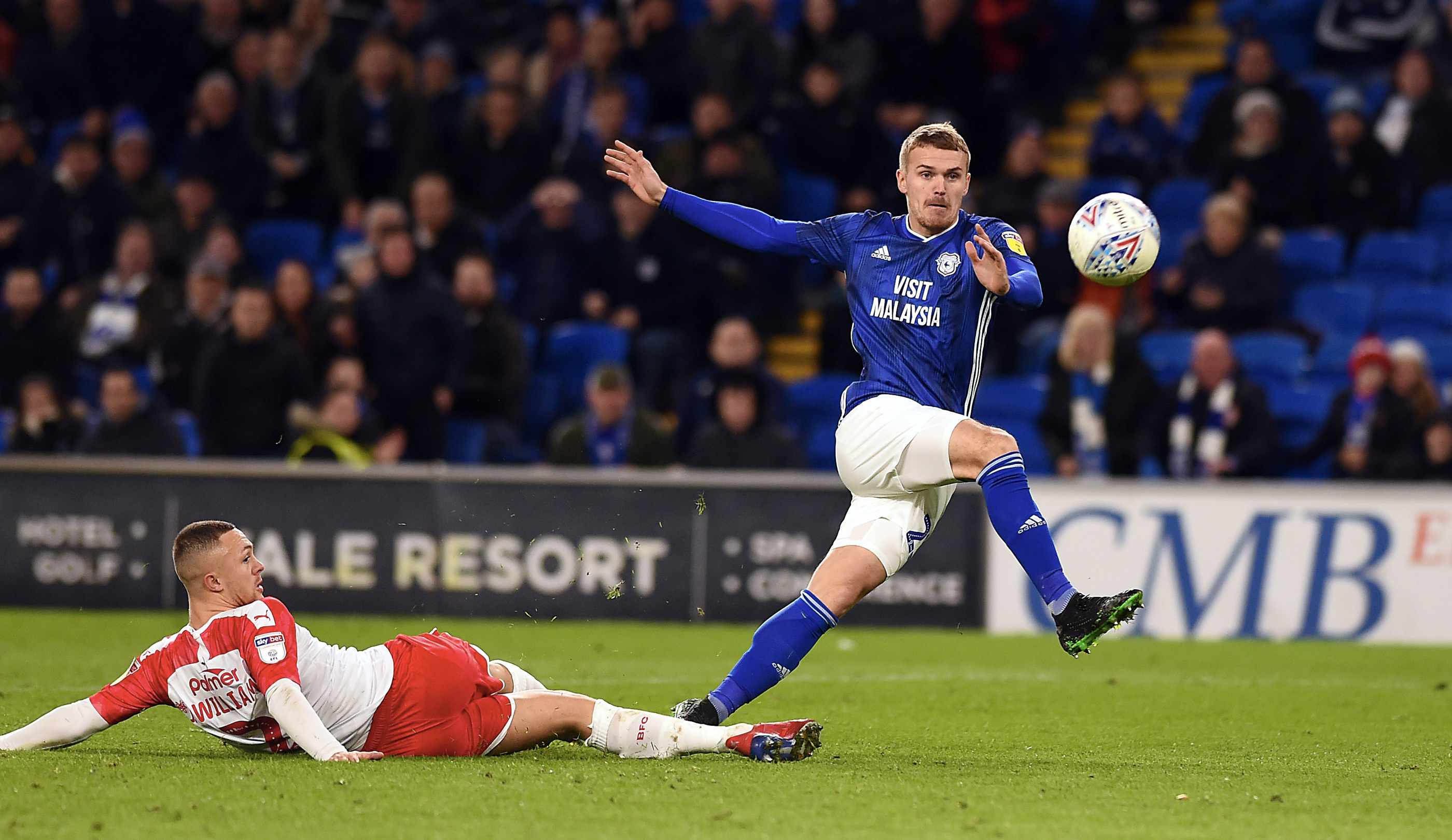 Danny Ward scores the equaliser against Barnsley...