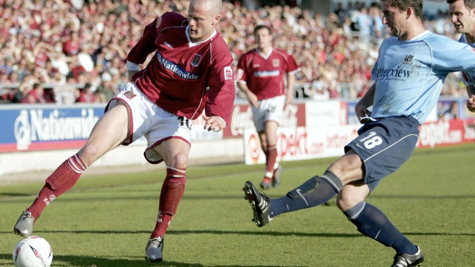 Josh Low in action for Northampton Town...