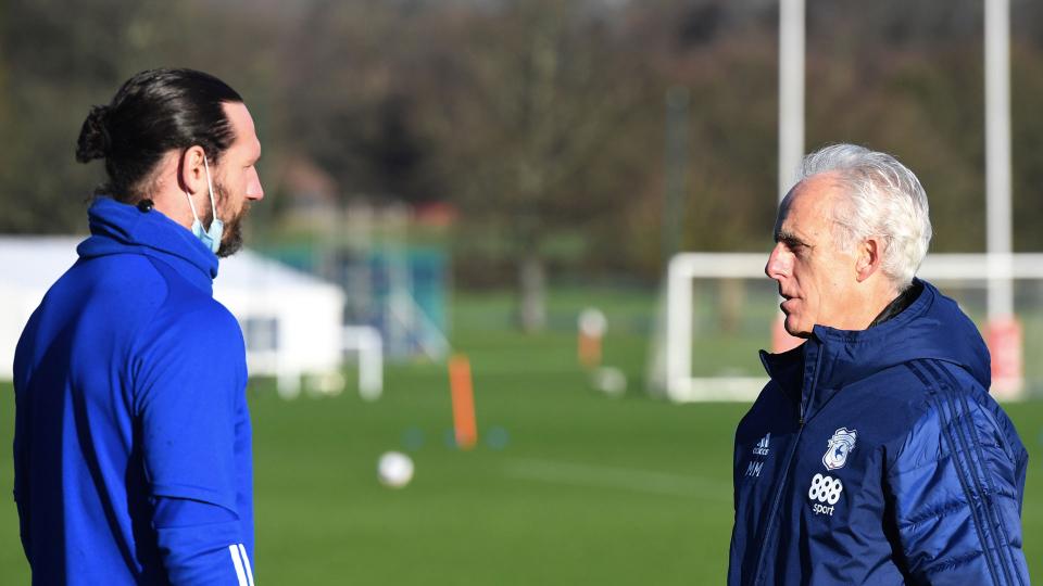 Cardiff City captain Sean Morrison with boss Mick McCarthy...